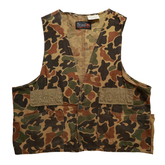 70 - 80s Sears Camo hunting vest 迷彩狩獵背心 - 富士鳥古著