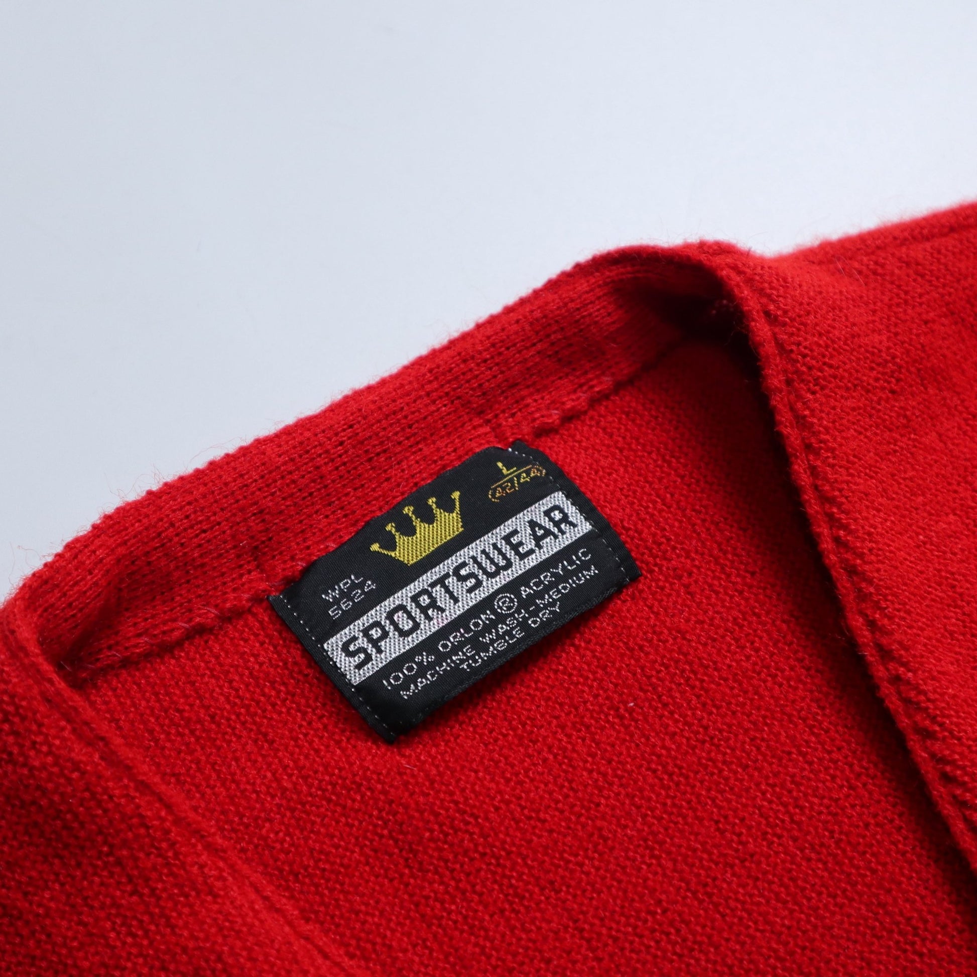 70 - 80s Sportswear 紅色開襟針織衫 - 富士鳥古著