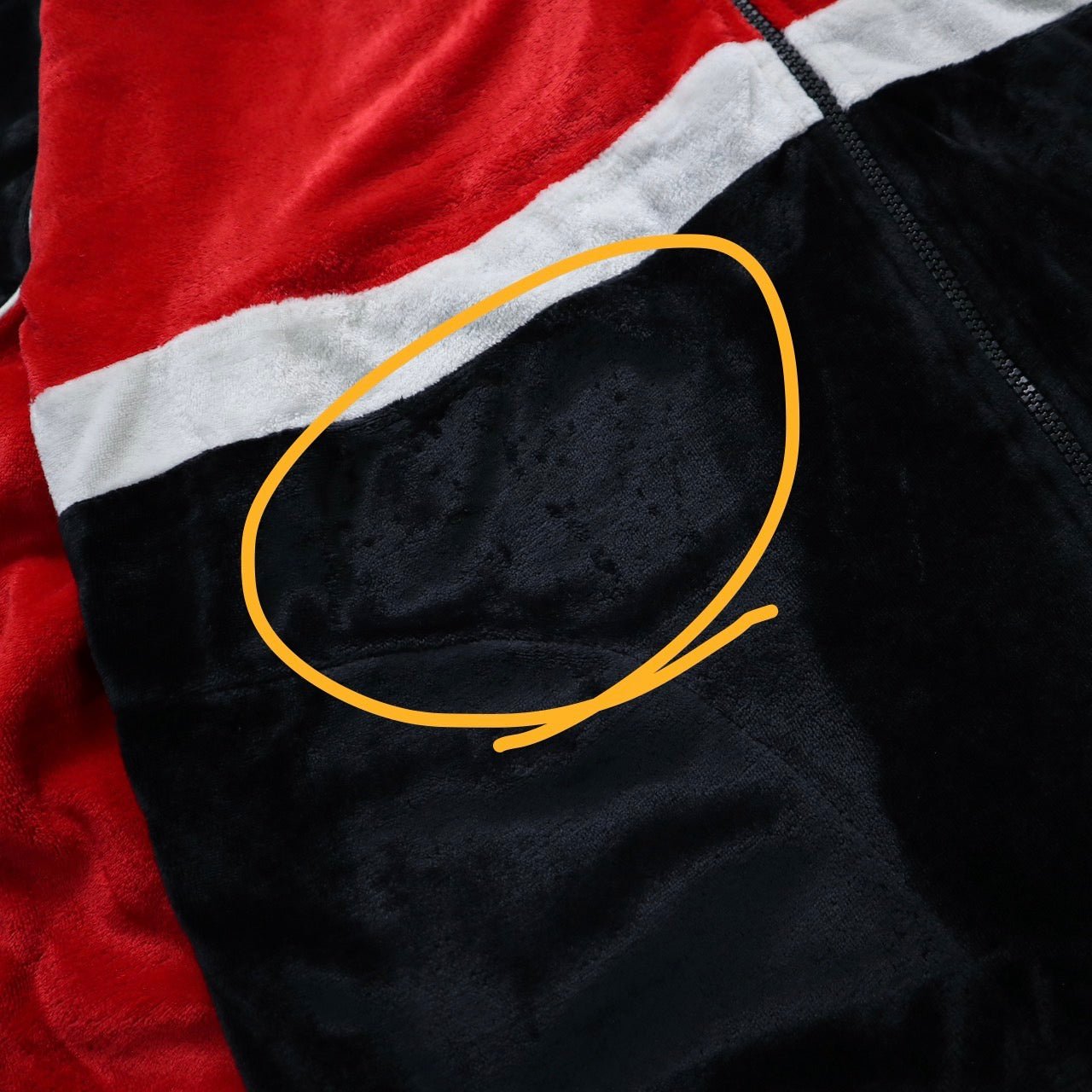 70 - 80s THE FOX COLLECTION 紅黑拼色絨布運動外套 - 富士鳥古著