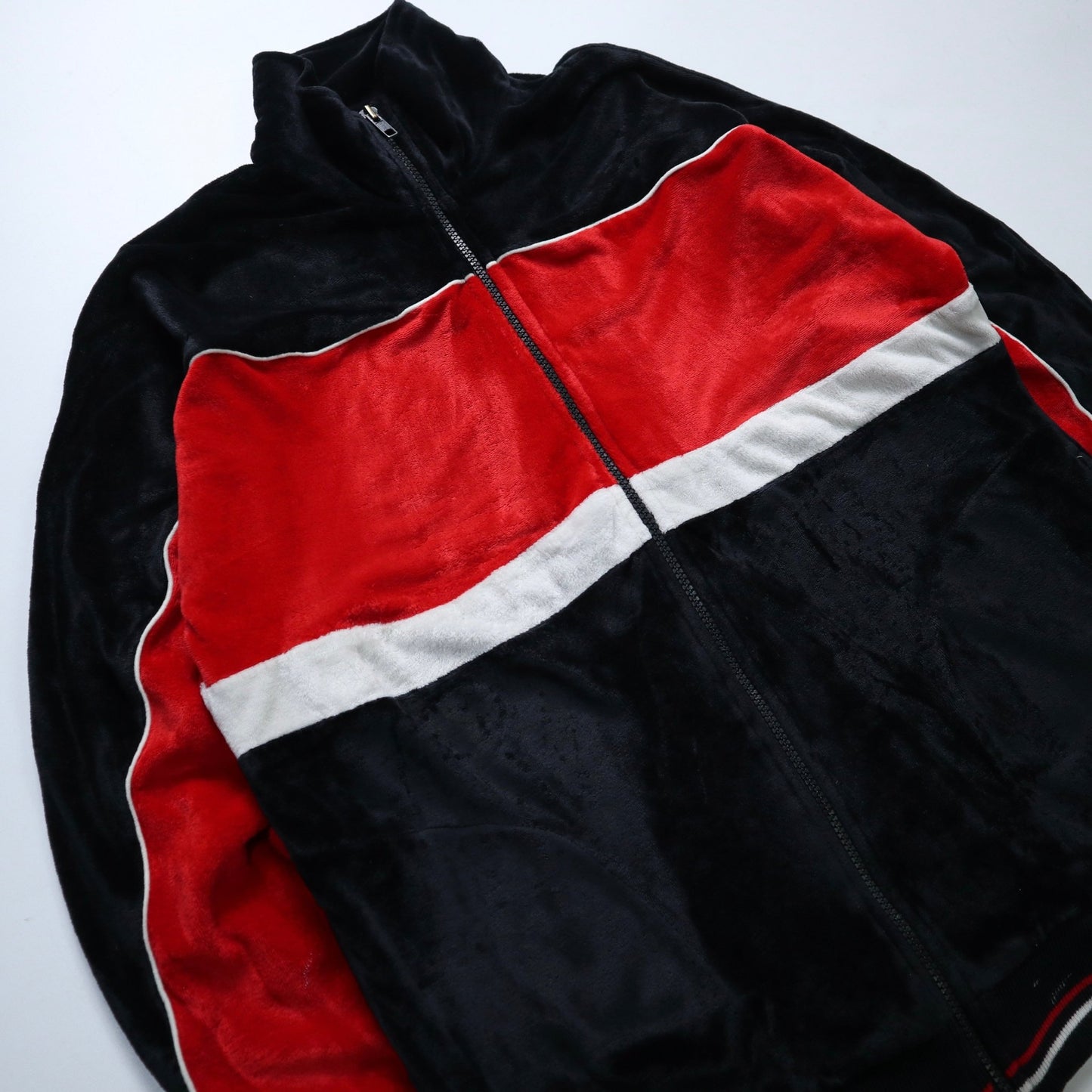 70 - 80s THE FOX COLLECTION 紅黑拼色絨布運動外套 - 富士鳥古著