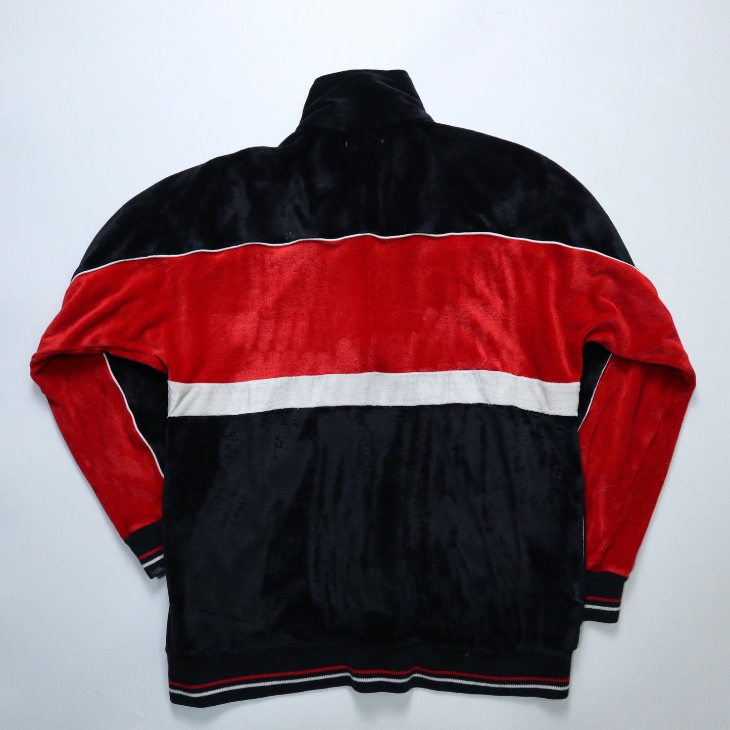 70 - 80s THE FOX COLLECTION 紅黑拼色絨布運動外套 - 富士鳥古著