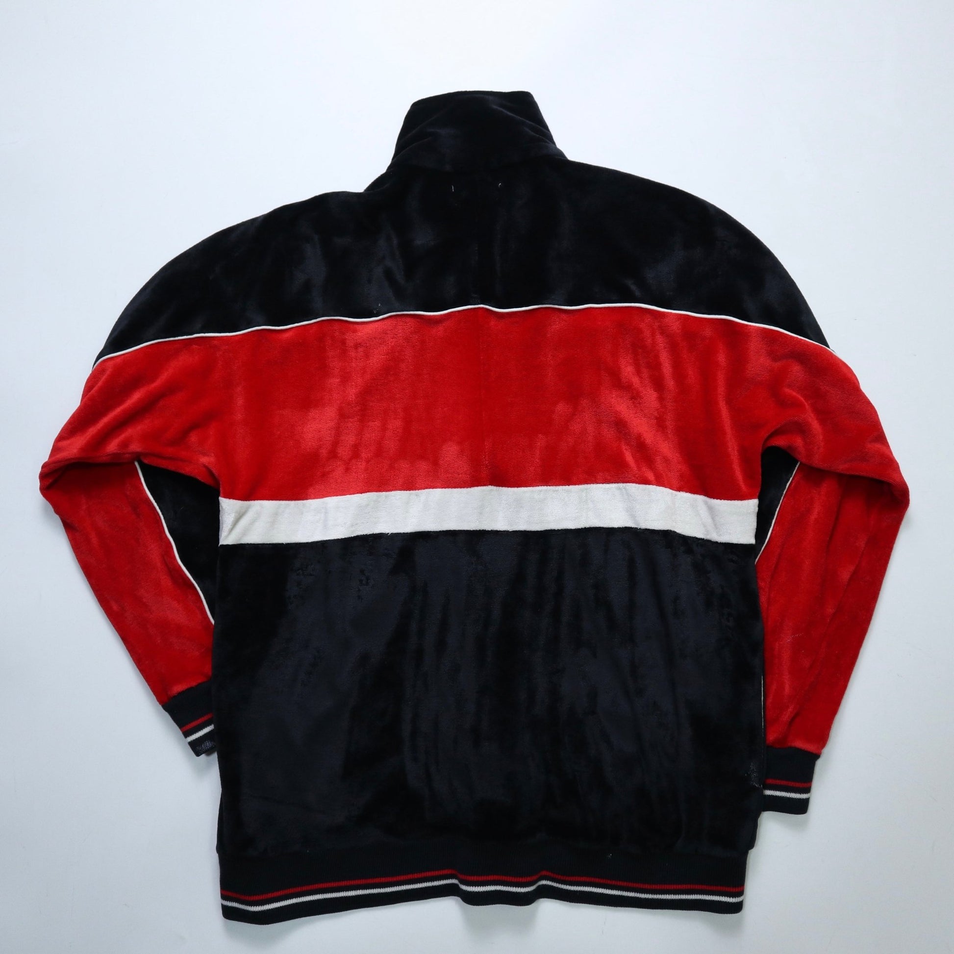 70 - 80s THE FOX COLLECTION 紅黑拼色絨布運動外套 - 富士鳥古著