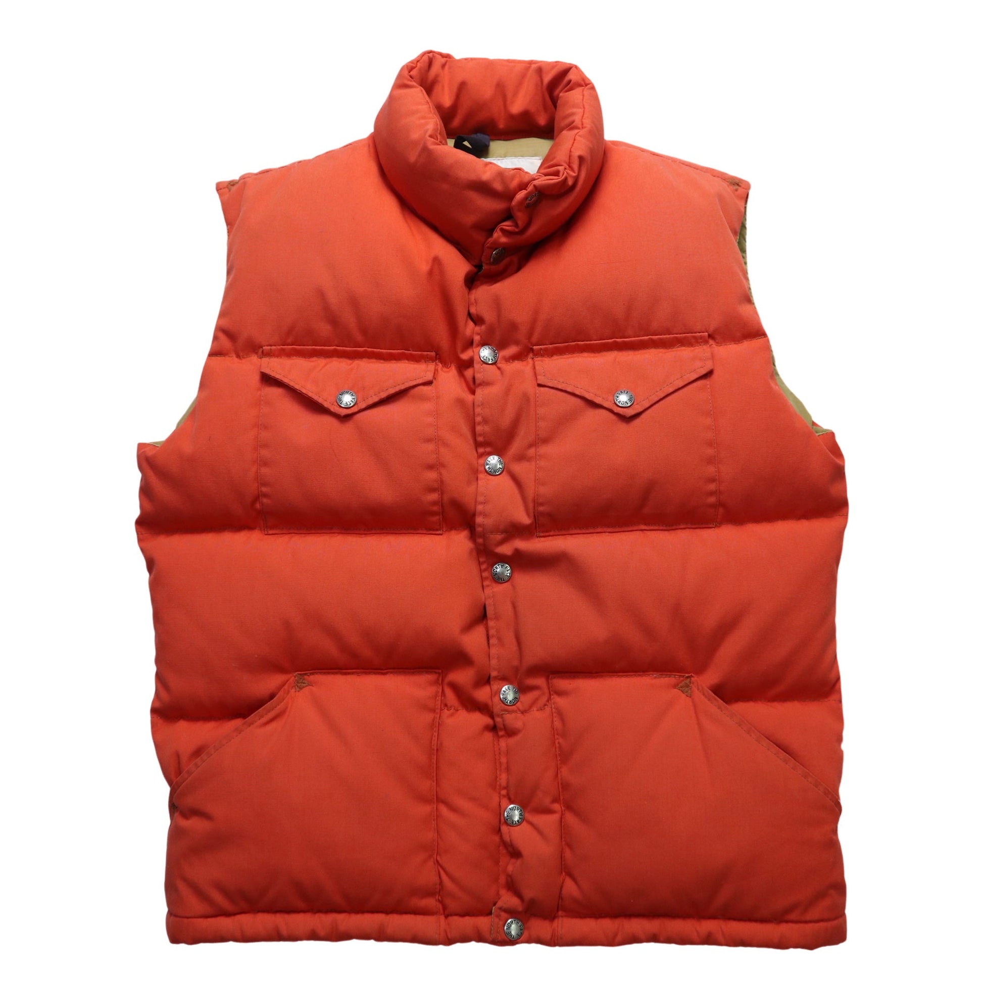 70 - 80s The North Face 茶標 美國製 橘色羽絨背心 鵝絨背心 - 富士鳥古著