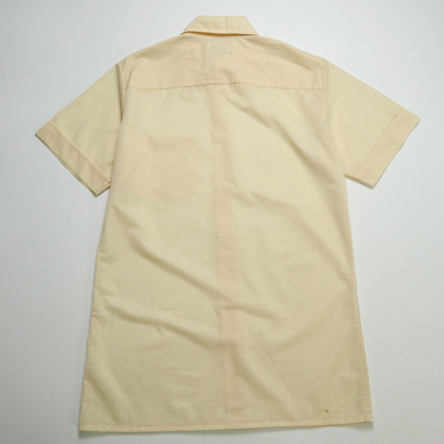 70s Anthony Blair shirt鵝黃網眼微透膚箭領襯衫 - 富士鳥古著