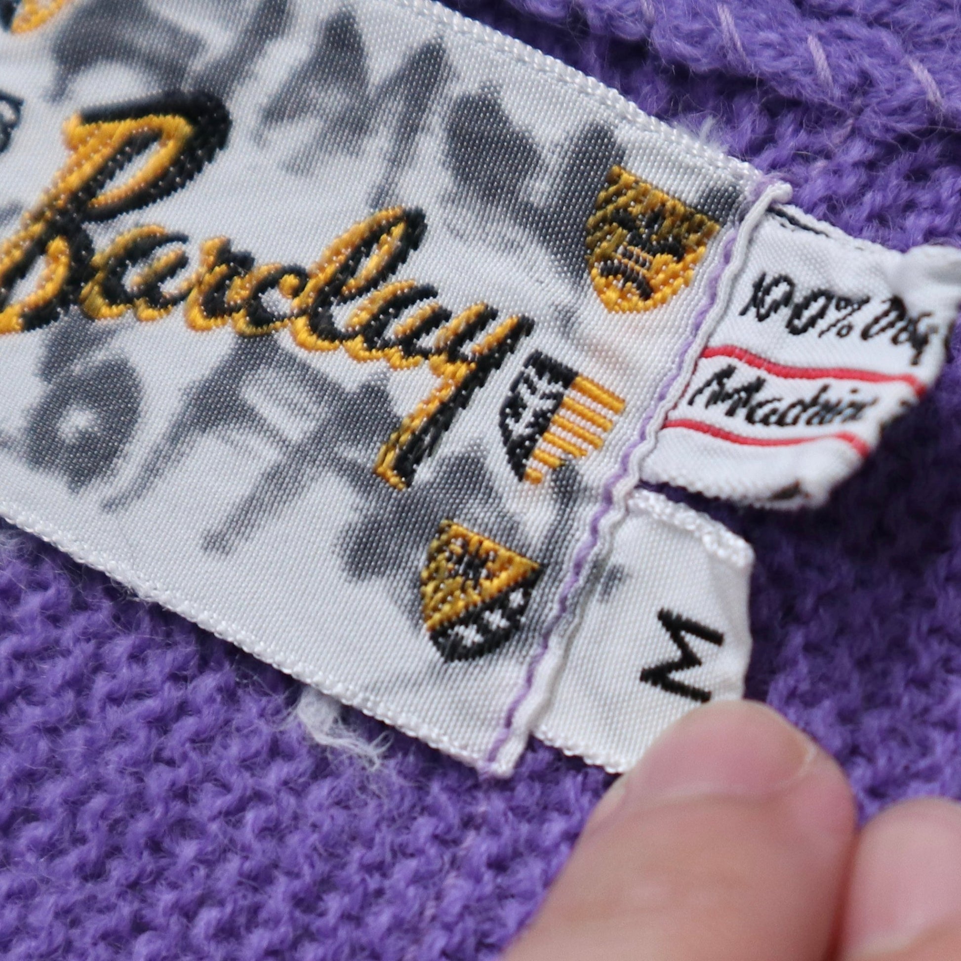 70s Barclay 紫色素面開襟針織衫 針織外套 - 富士鳥古著