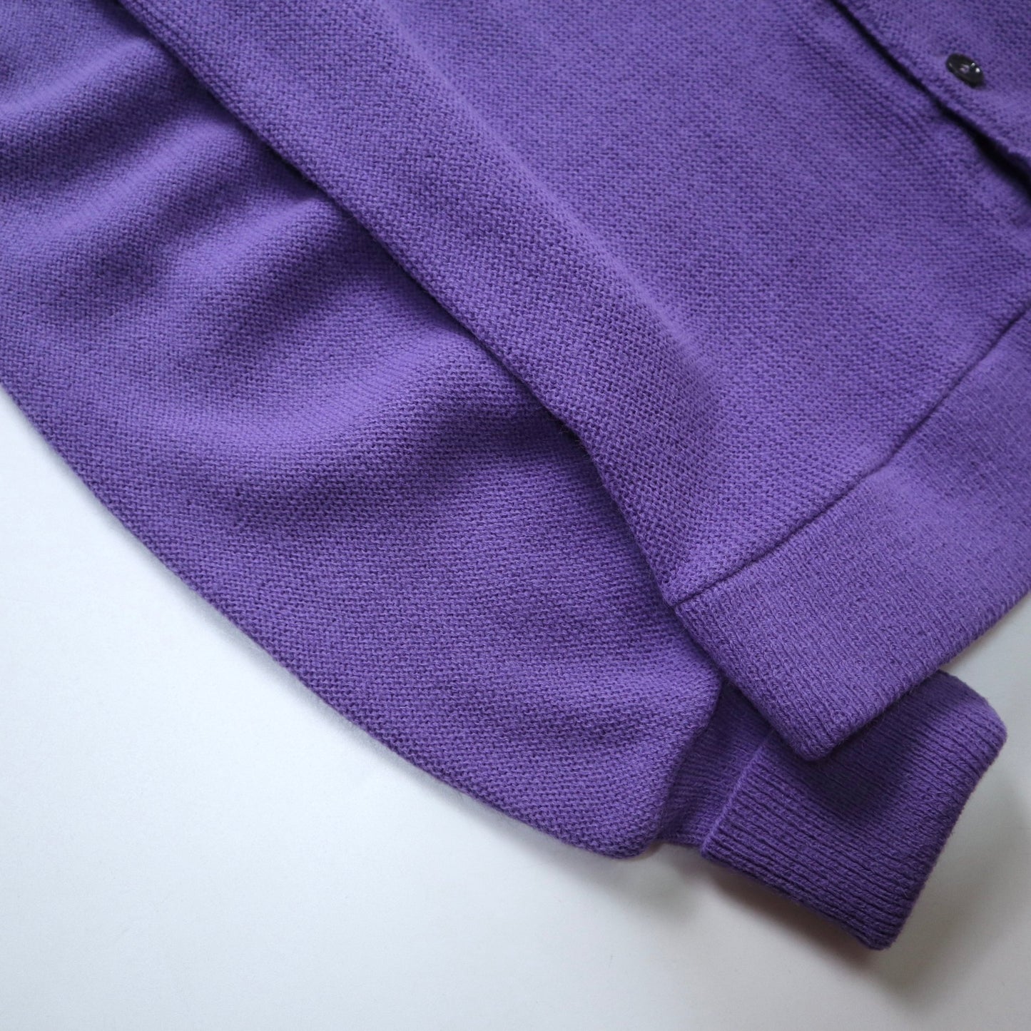 70s Barclay 紫色素面開襟針織衫 針織外套 - 富士鳥古著