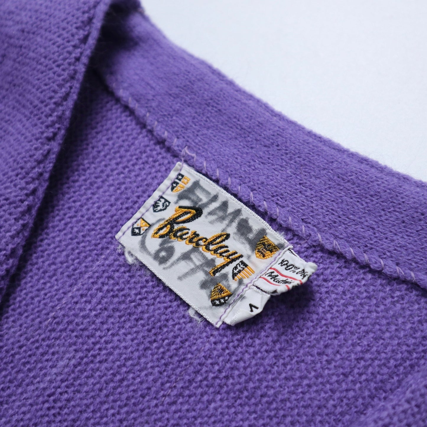 70s Barclay 紫色素面開襟針織衫 針織外套 - 富士鳥古著