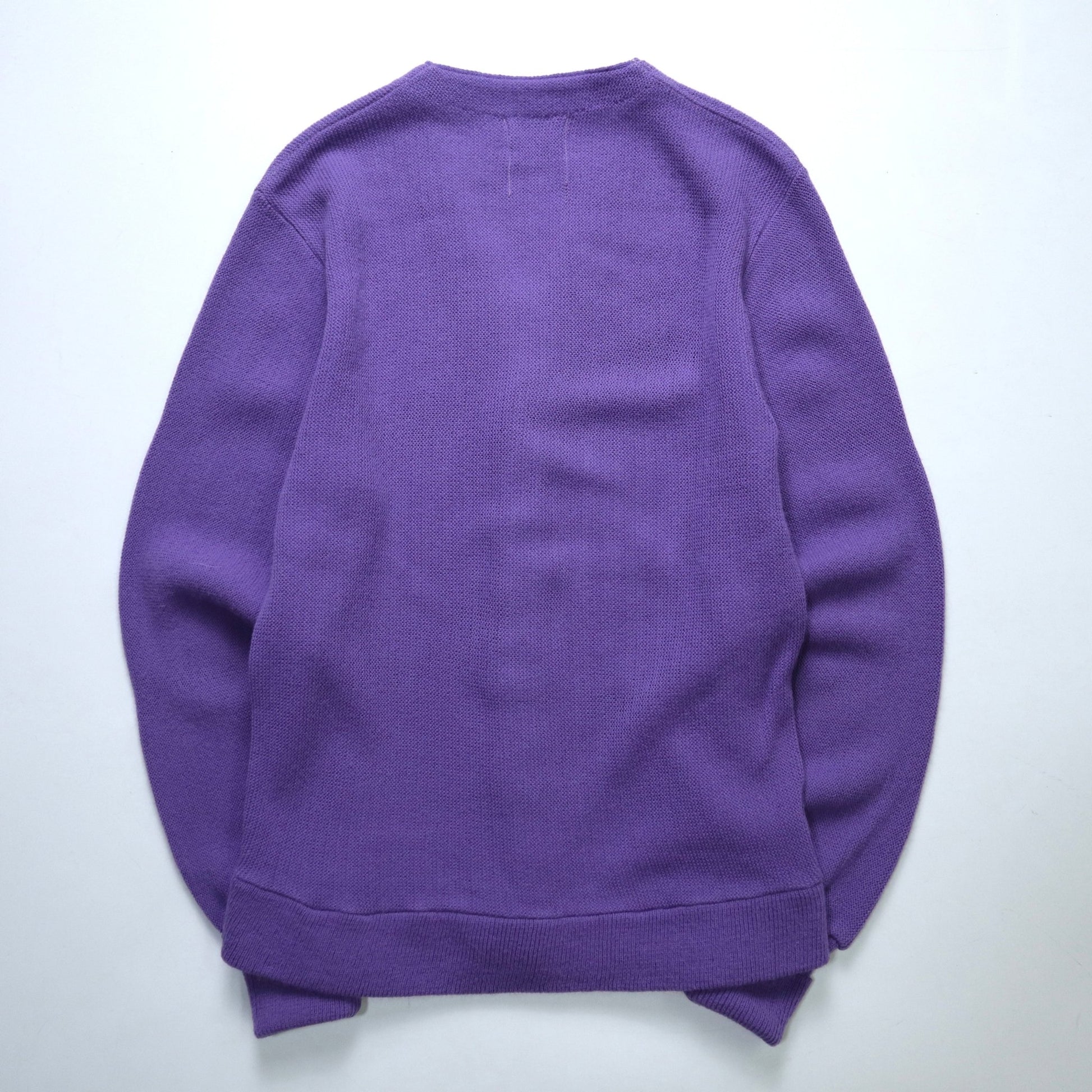 70s Barclay 紫色素面開襟針織衫 針織外套 - 富士鳥古著