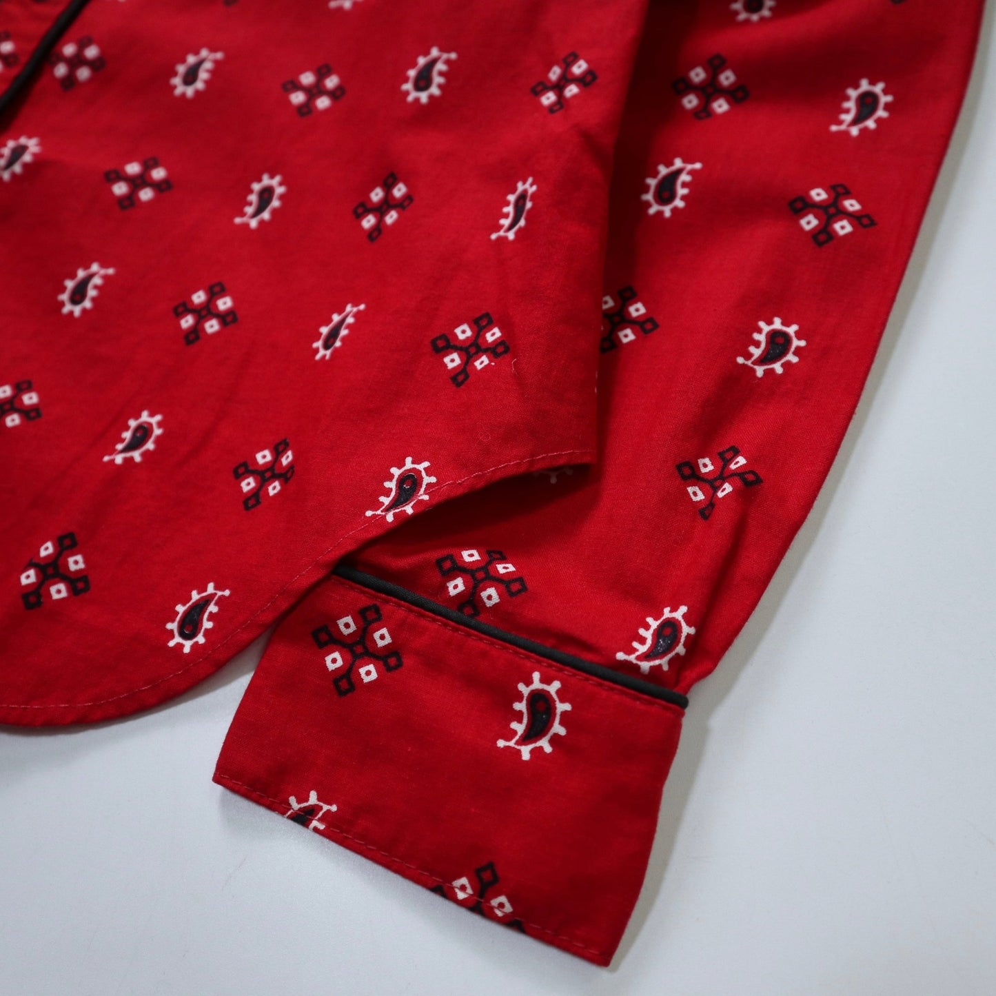 70s Betmar New York 美國製 女生紅色變形蟲襯衫 工會標籤 - 富士鳥古著