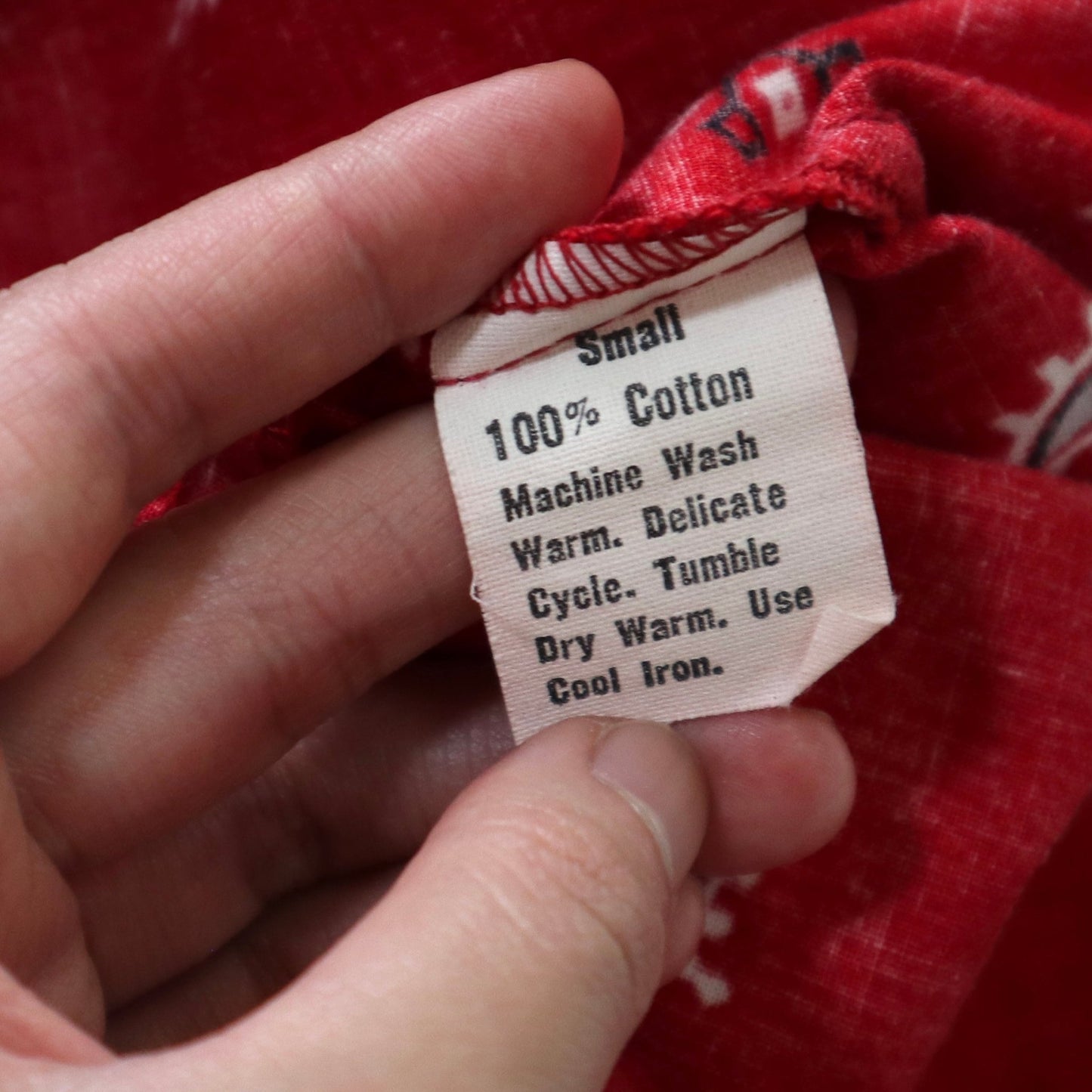 70s Betmar New York 美國製 女生紅色變形蟲襯衫 工會標籤 - 富士鳥古著