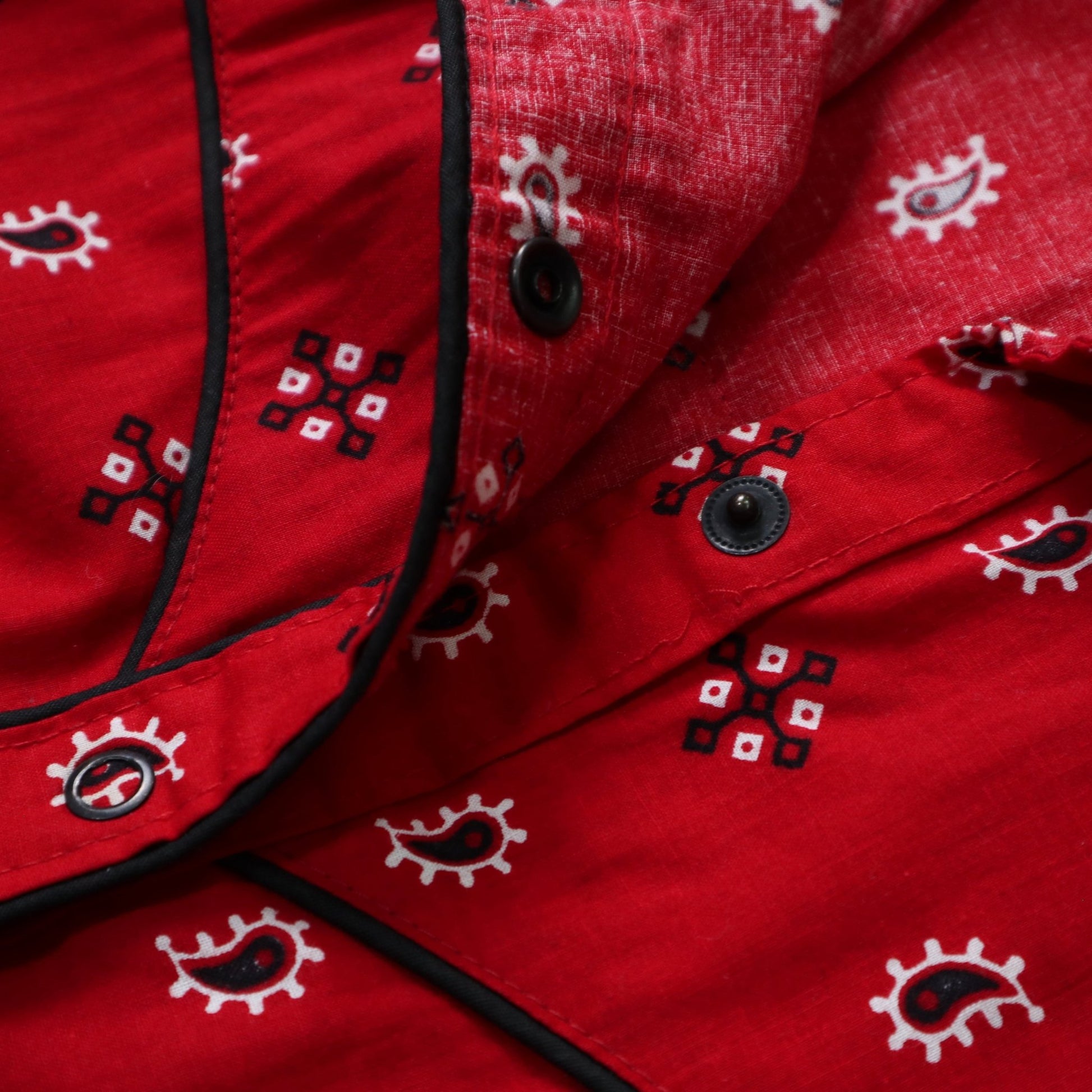 70s Betmar New York 美國製 女生紅色變形蟲襯衫 工會標籤 - 富士鳥古著