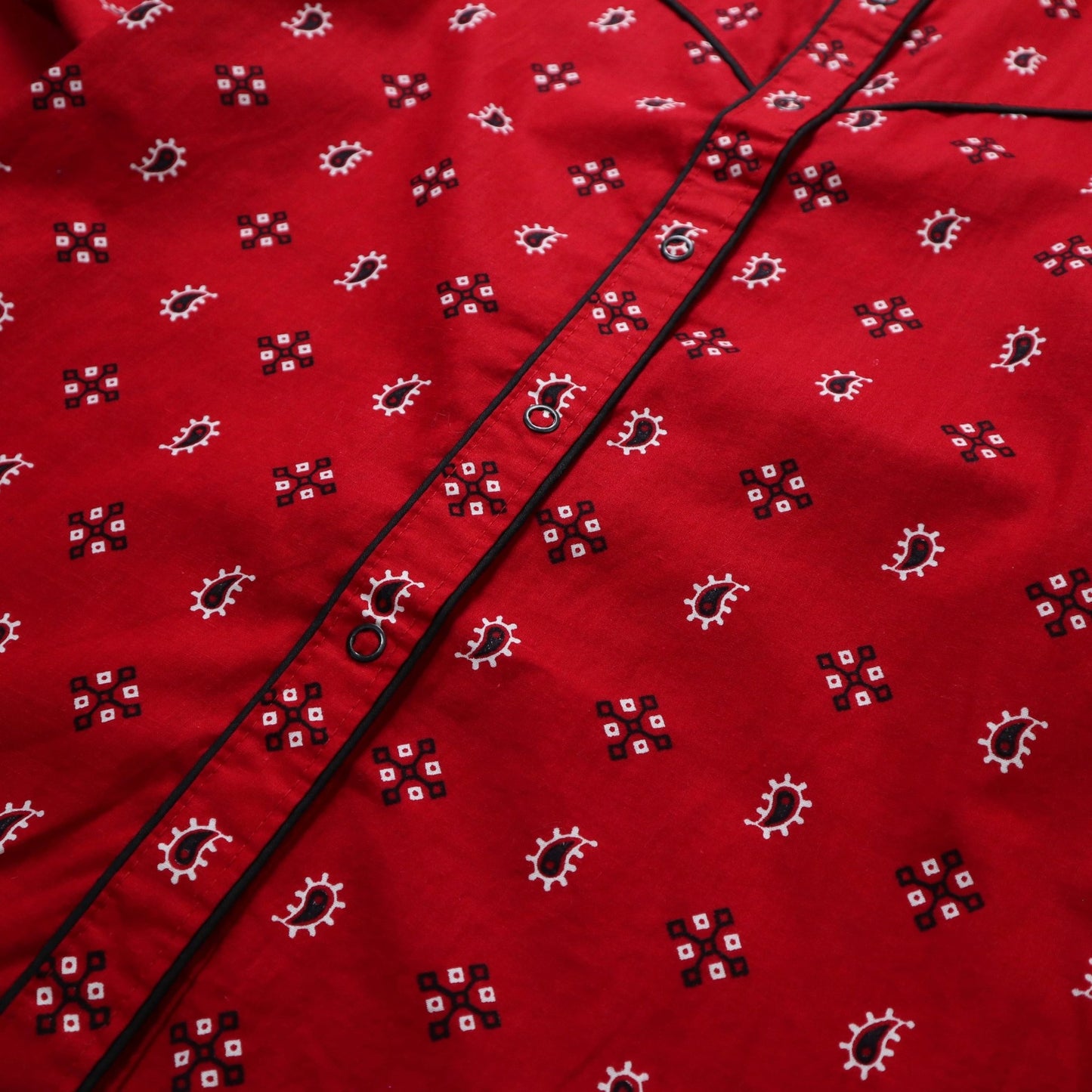 70s Betmar New York 美國製 女生紅色變形蟲襯衫 工會標籤 - 富士鳥古著