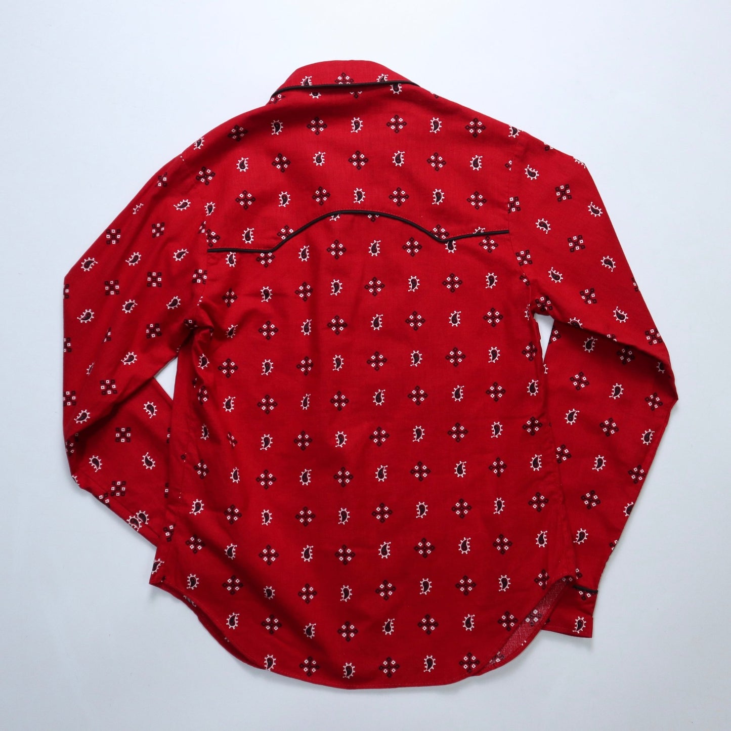 70s Betmar New York 美國製 女生紅色變形蟲襯衫 工會標籤 - 富士鳥古著