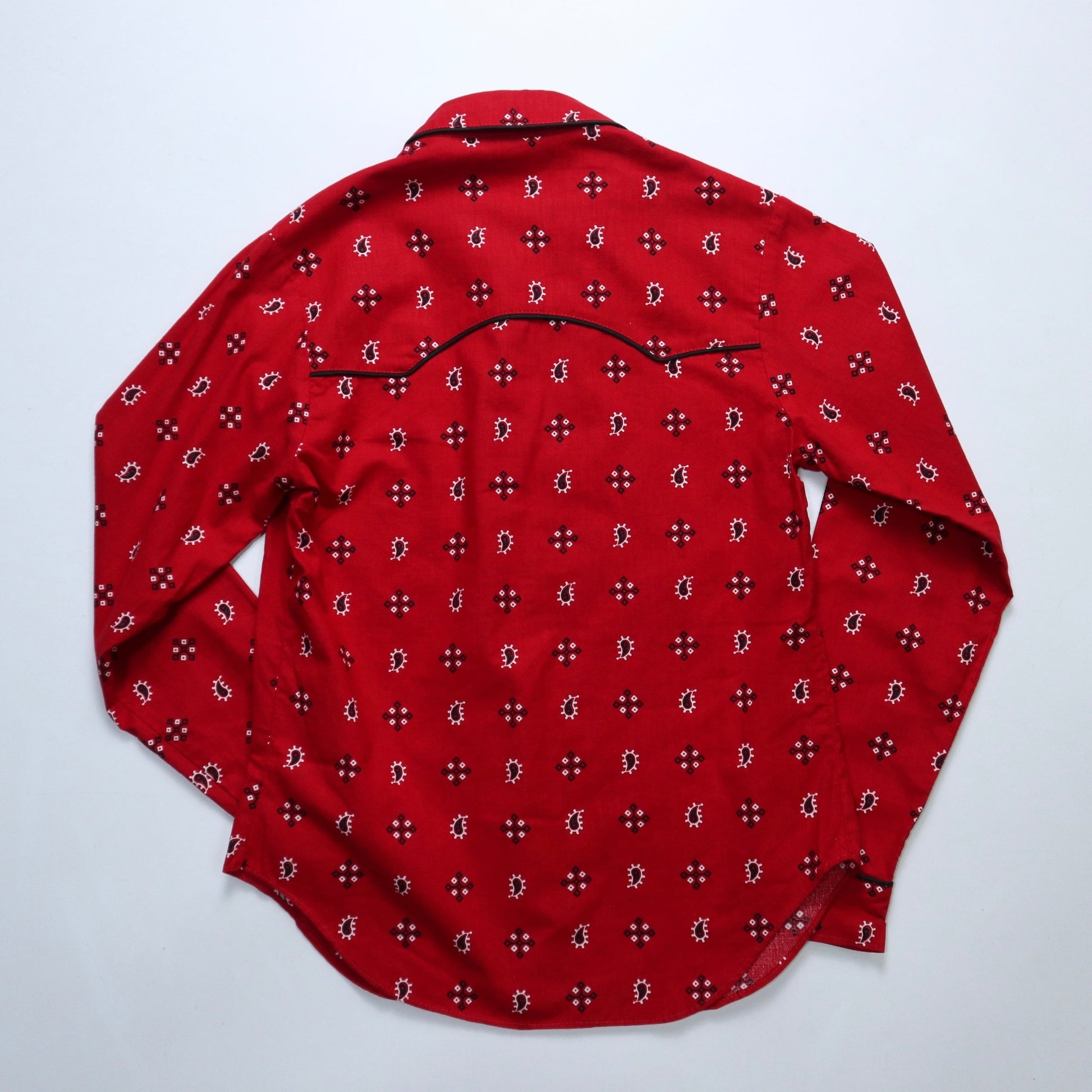 70s Betmar New York 美國製 女生紅色變形蟲襯衫 工會標籤 - 富士鳥古著