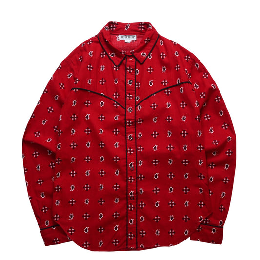 70s Betmar New York 美國製 女生紅色變形蟲襯衫 工會標籤 - 富士鳥古著