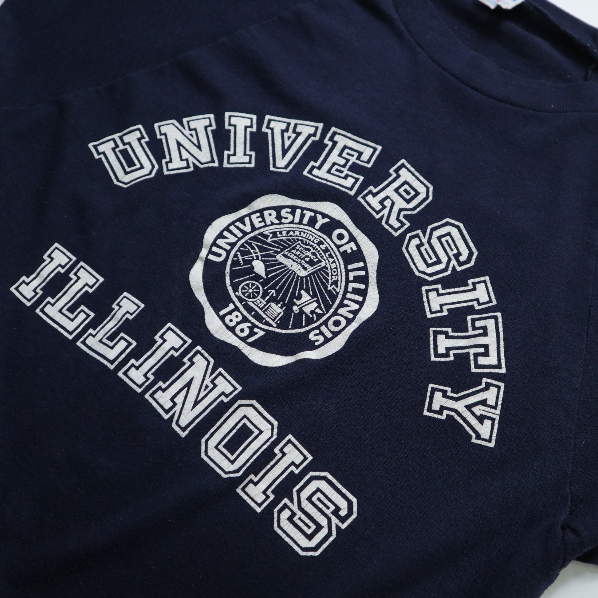 70s Champion 美國製 University of ILLINOIS T-Shirt - 富士鳥古著