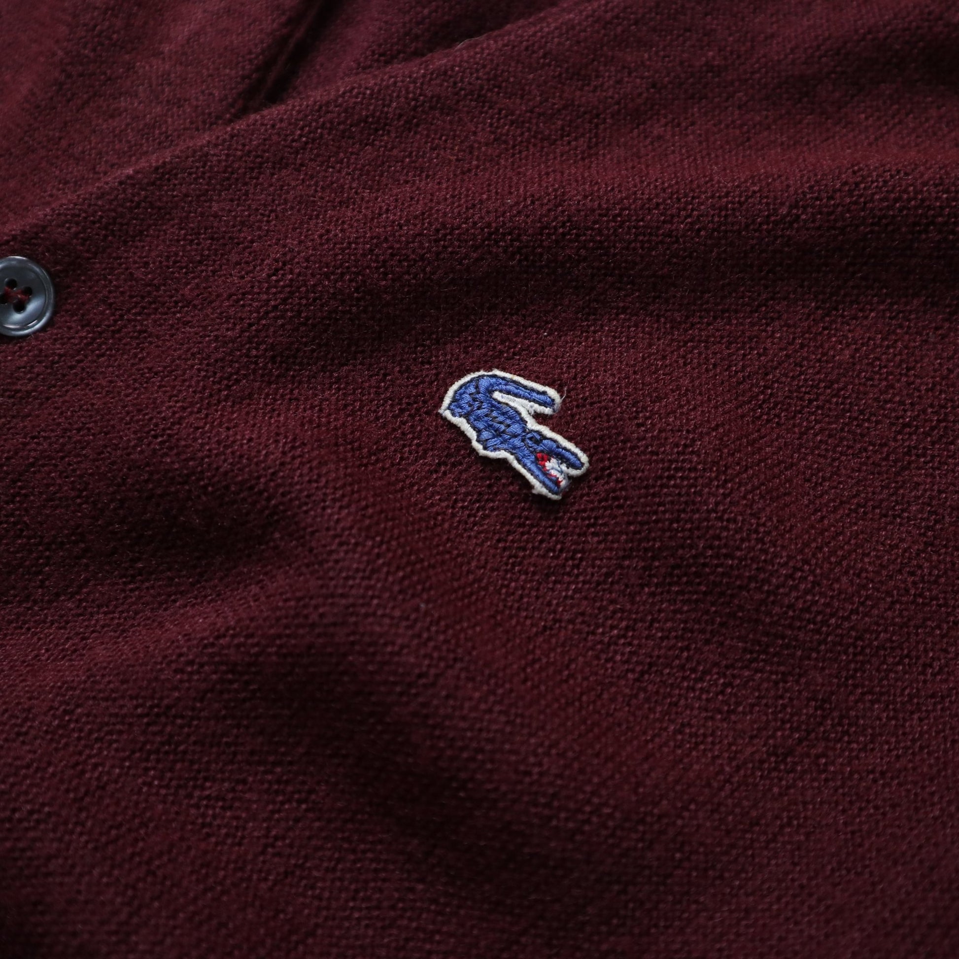 70s IZOD Lacoste 酒紅色開襟針織衫 - 富士鳥古著