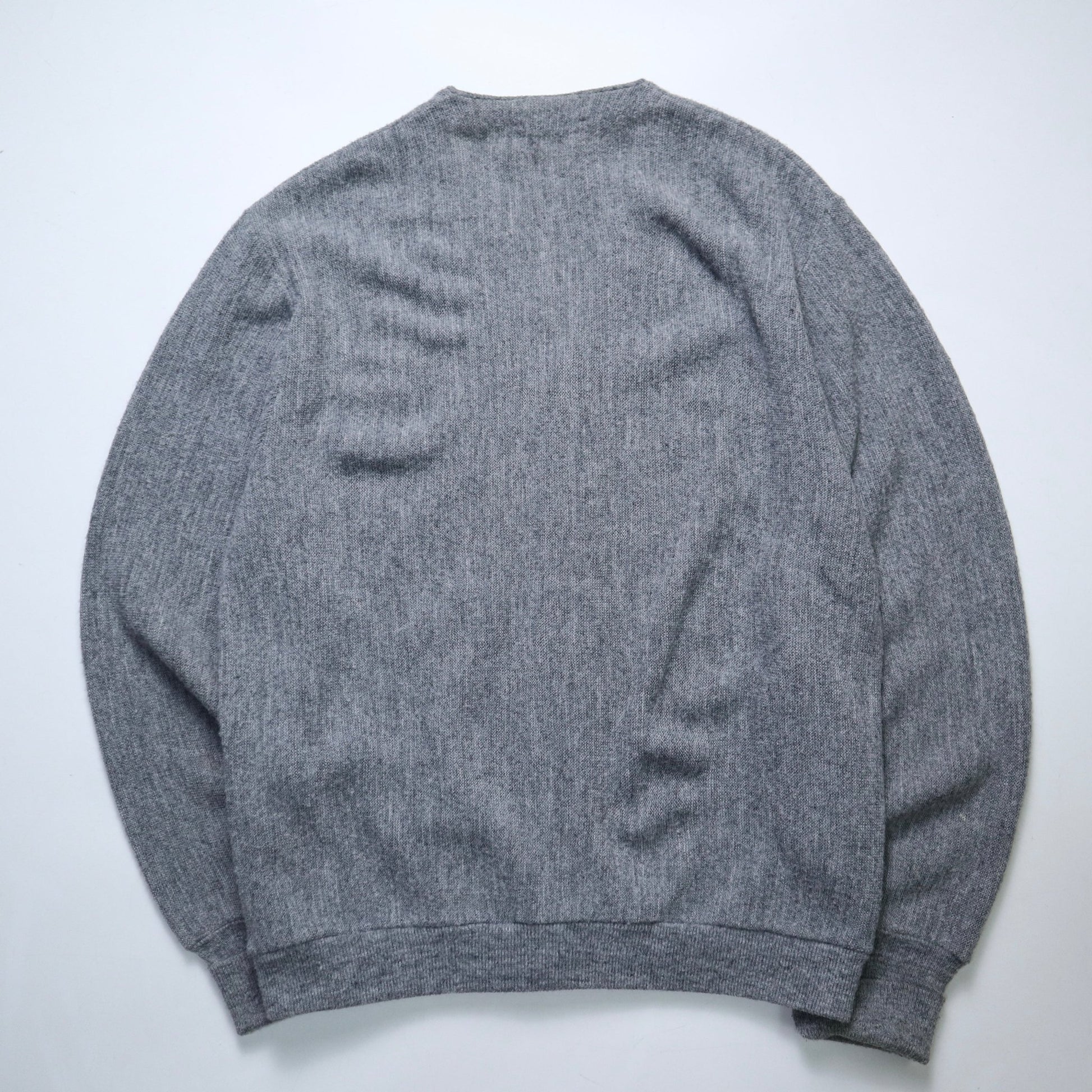 70s IZOD Lacoste 美國製 灰色開襟針織衫 - 富士鳥古著