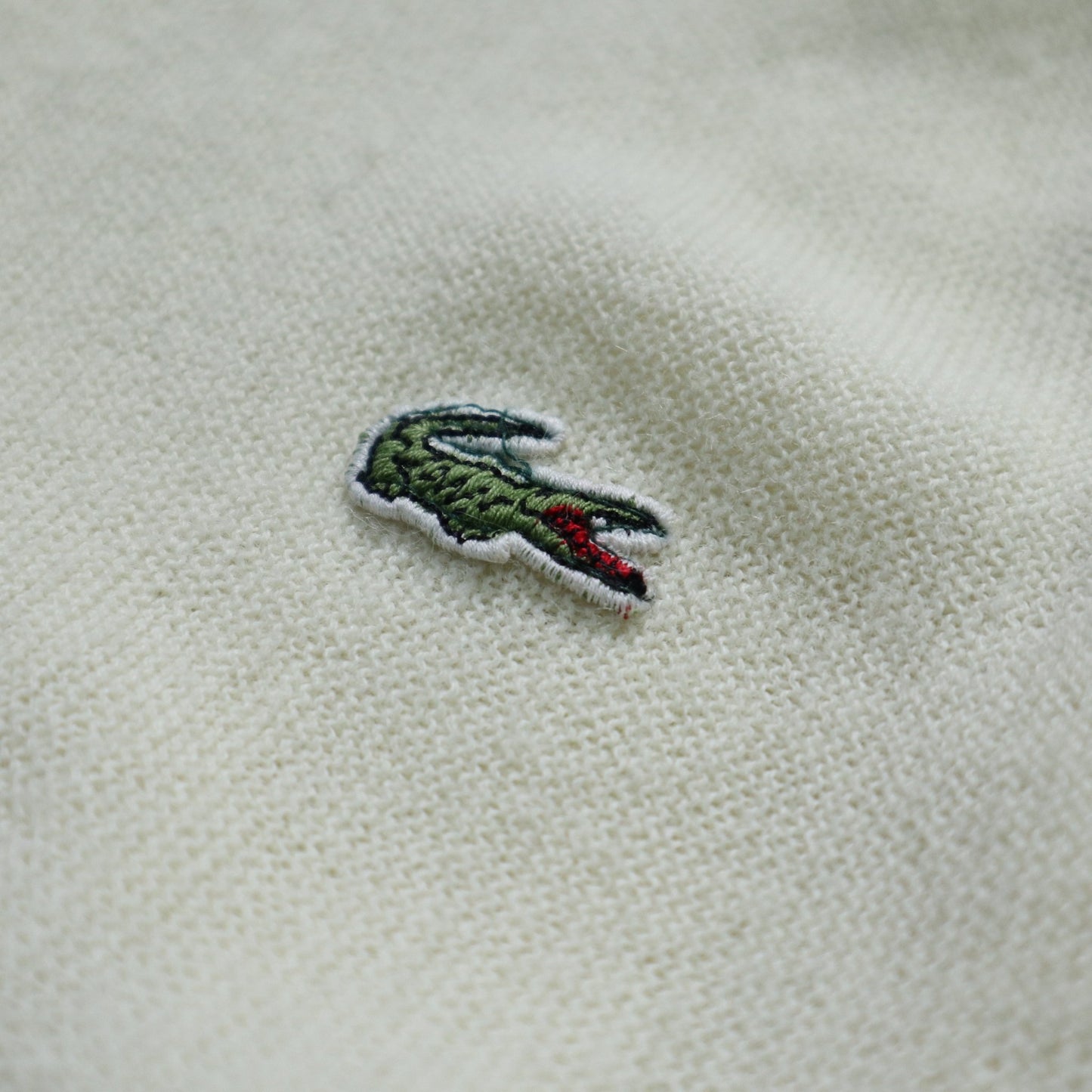 70s IZOD Lacoste 美國製 純白色開襟針織衫 - 富士鳥古著
