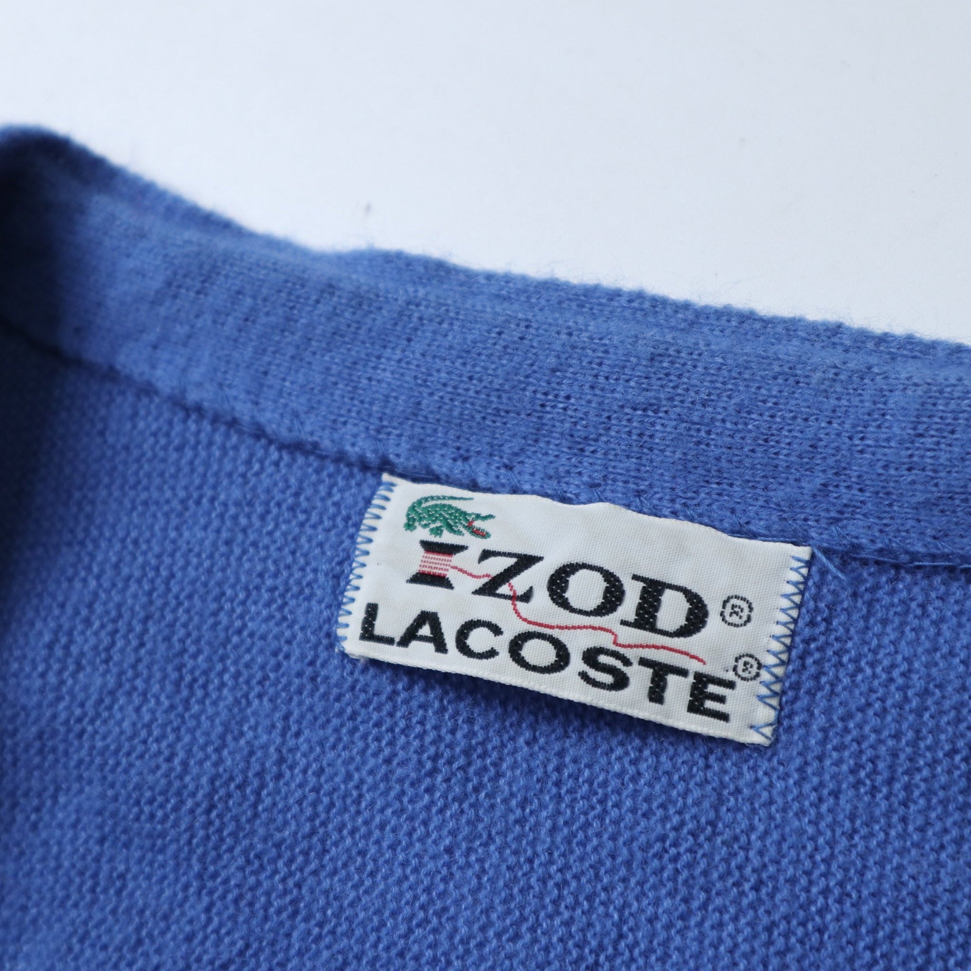 70s IZOD LACOSTE 美國製 藍色開襟針織衫 - 富士鳥古著