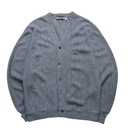 70s IZOD Lacoste 美國製 灰色開襟針織衫 - 富士鳥古著