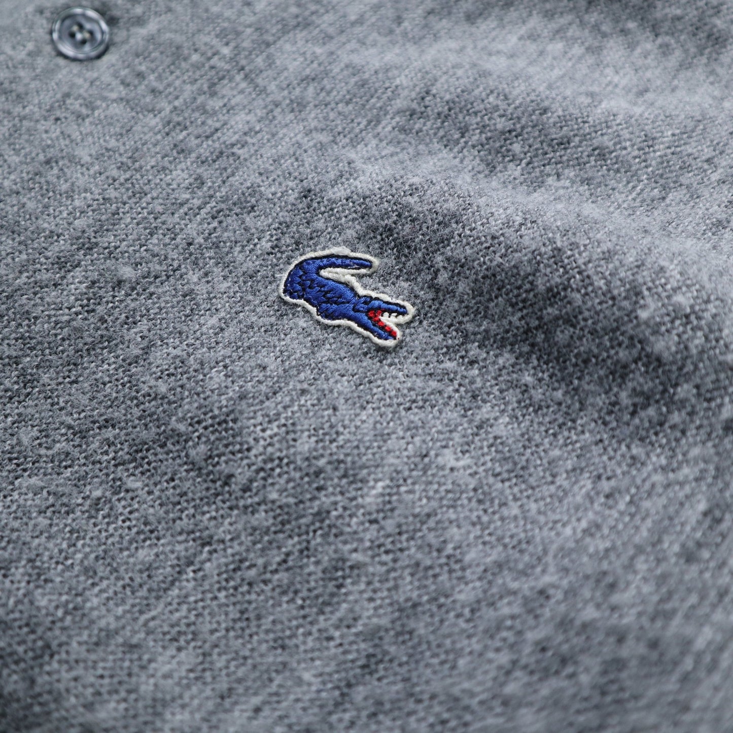 70s IZOD Lacoste 美國製 灰色開襟針織衫 - 富士鳥古著