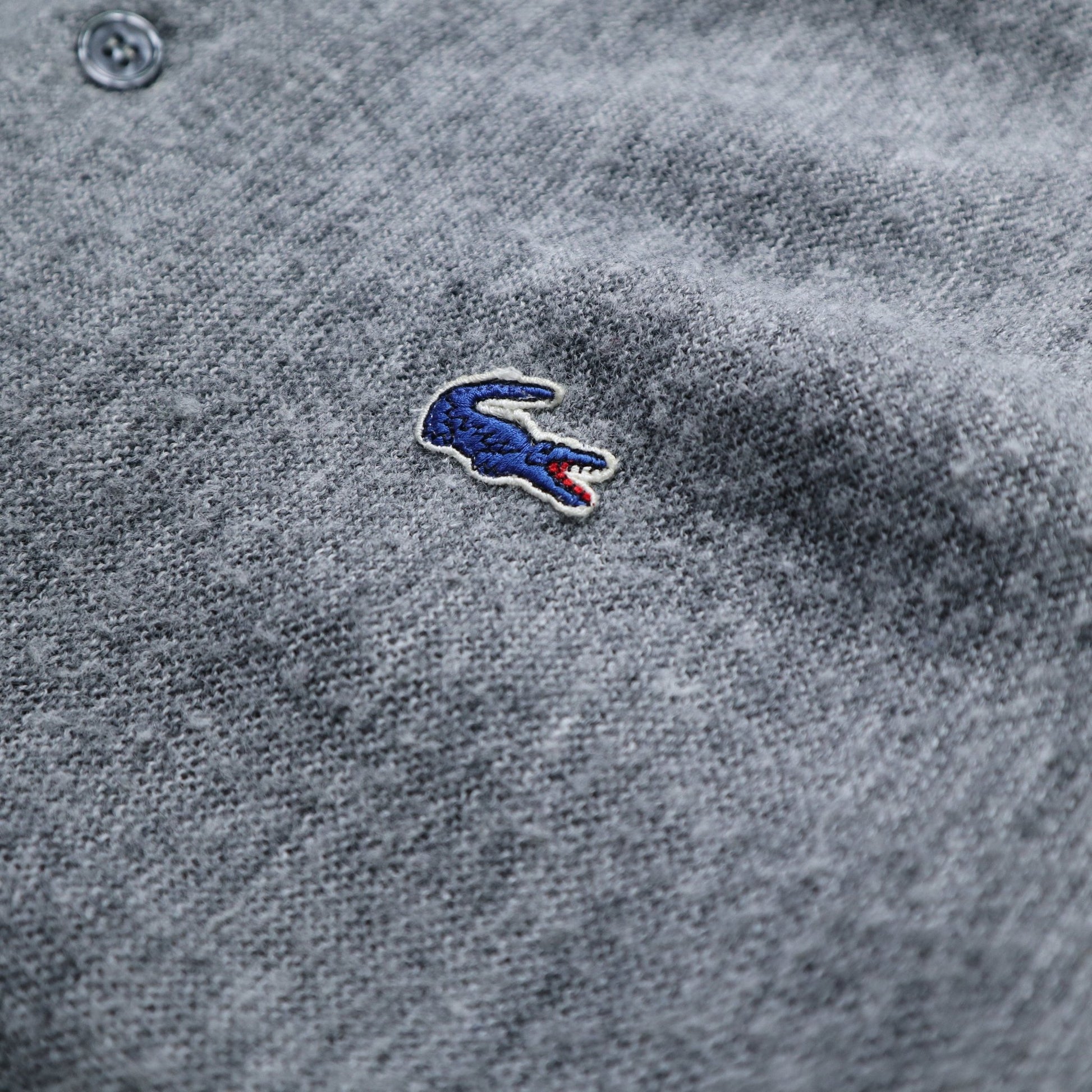 70s IZOD Lacoste 美國製 灰色開襟針織衫 - 富士鳥古著