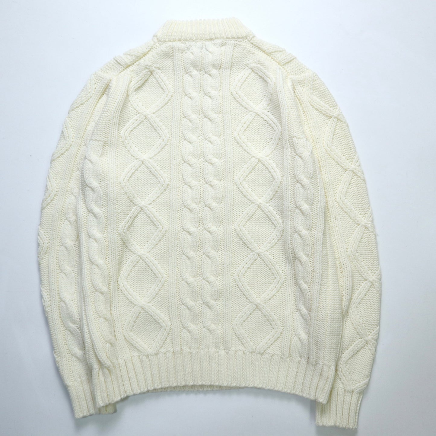 70s K - Mart 台灣製 白色圓領針織衫 - 富士鳥古著