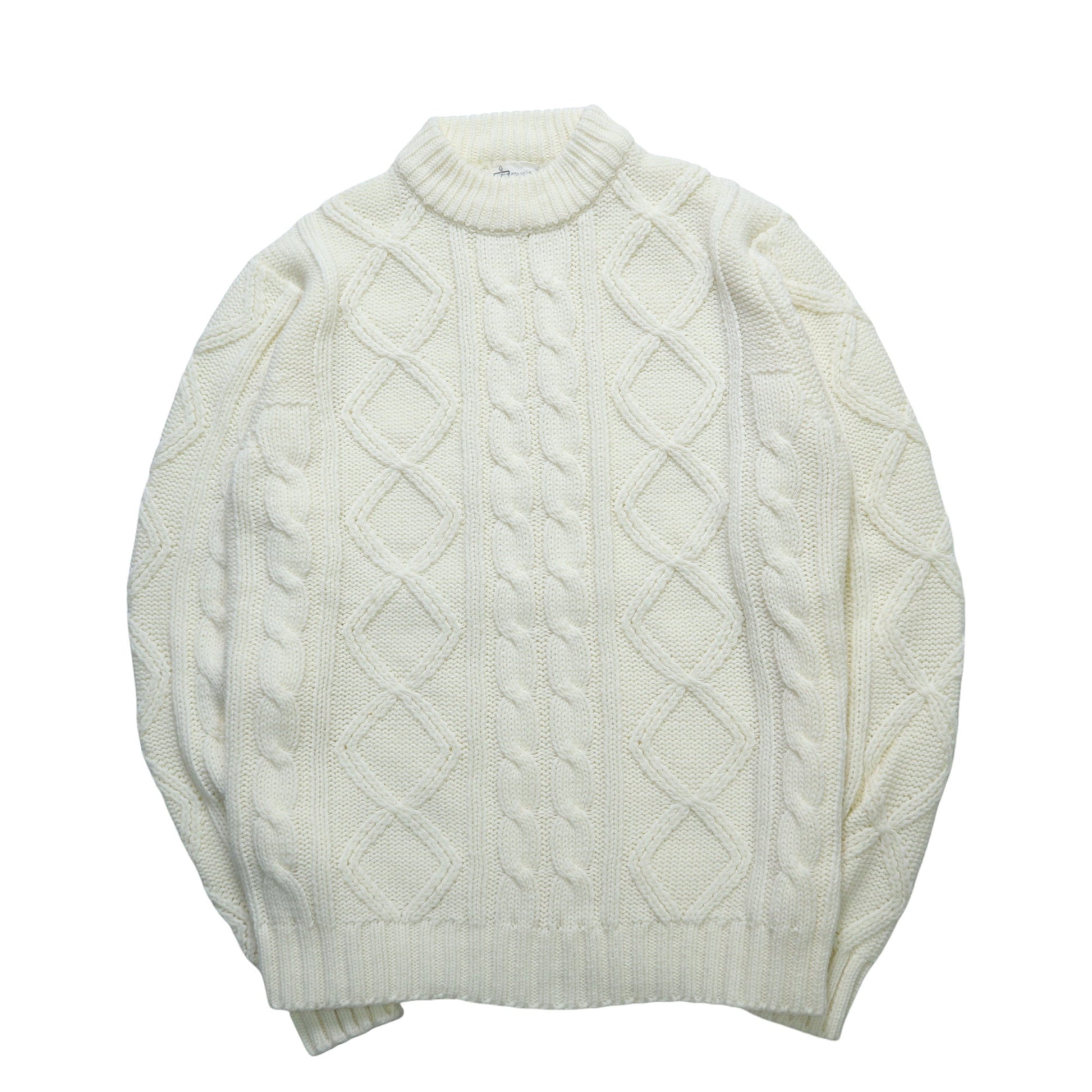 70s K - Mart 台灣製 白色圓領針織衫 - 富士鳥古著