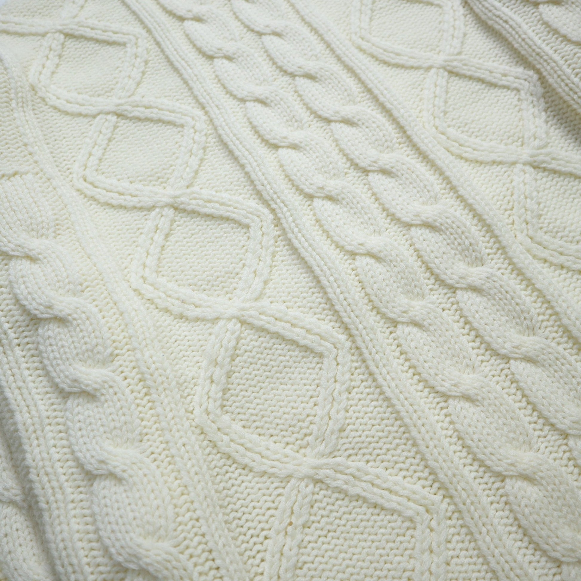 70s K - Mart 台灣製 白色圓領針織衫 - 富士鳥古著