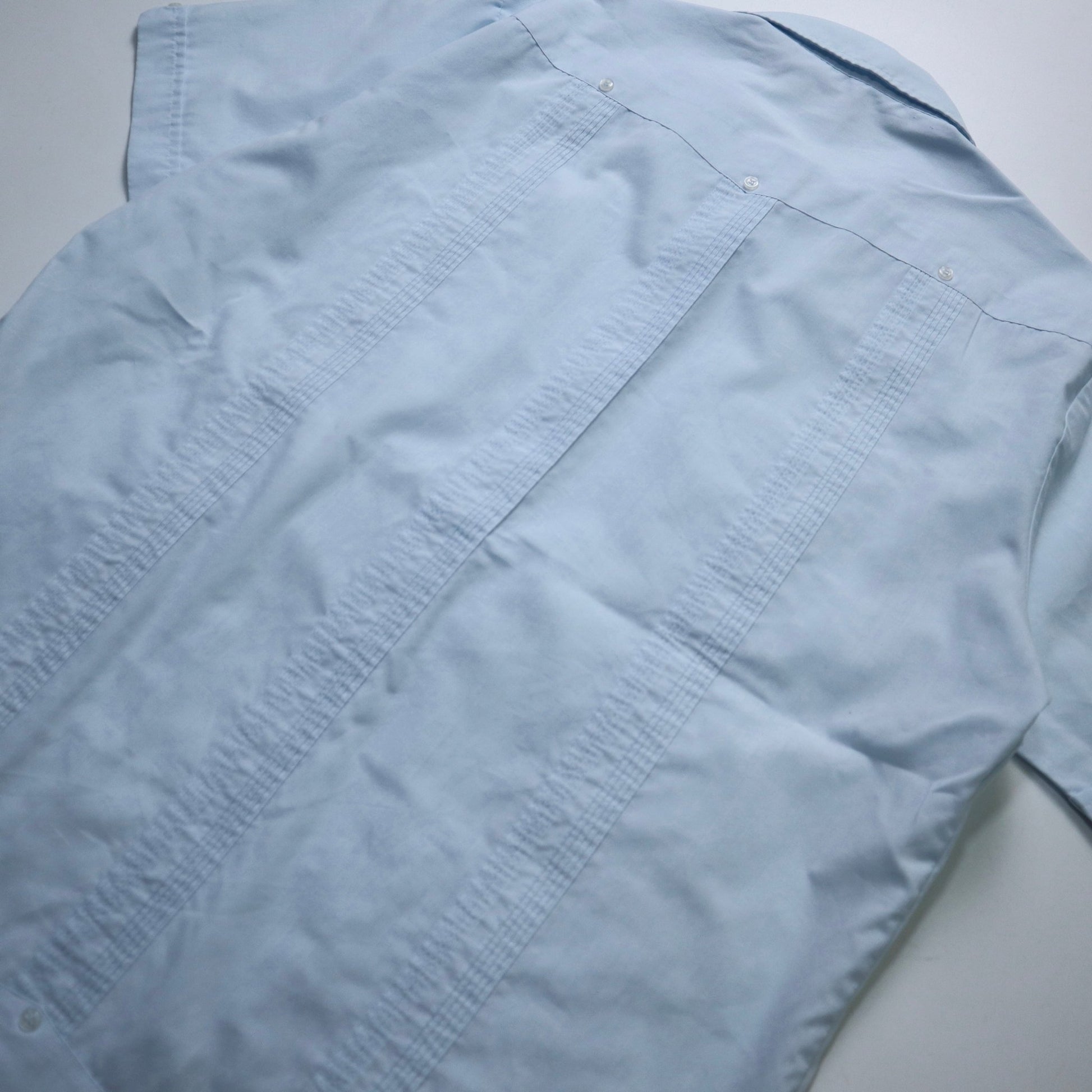 70s Romani 水藍色刺繡古巴襯衫 - 富士鳥古著