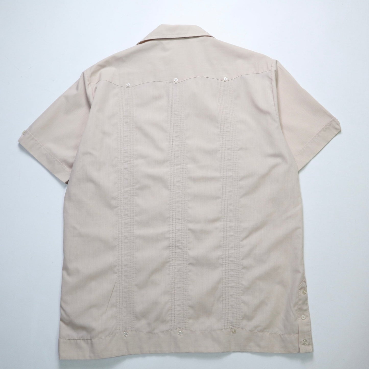 70s ROMANI 粉膚色刺繡古巴襯衫 - 富士鳥古著