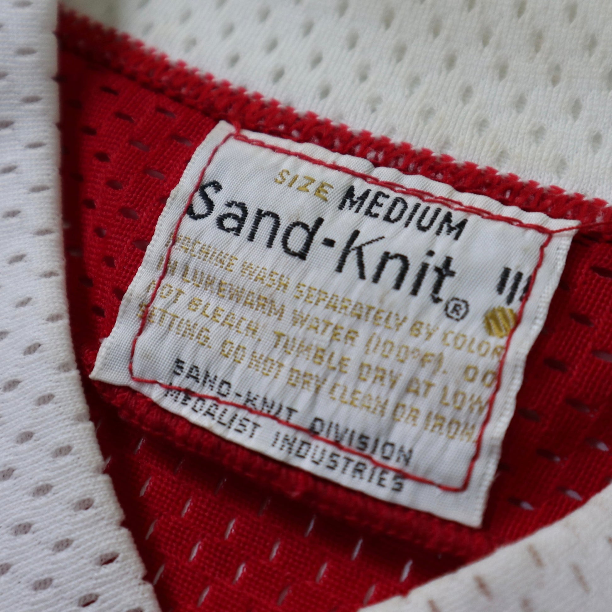 70s Sand - Knit 撞色冰球網洞衣 - 富士鳥古著