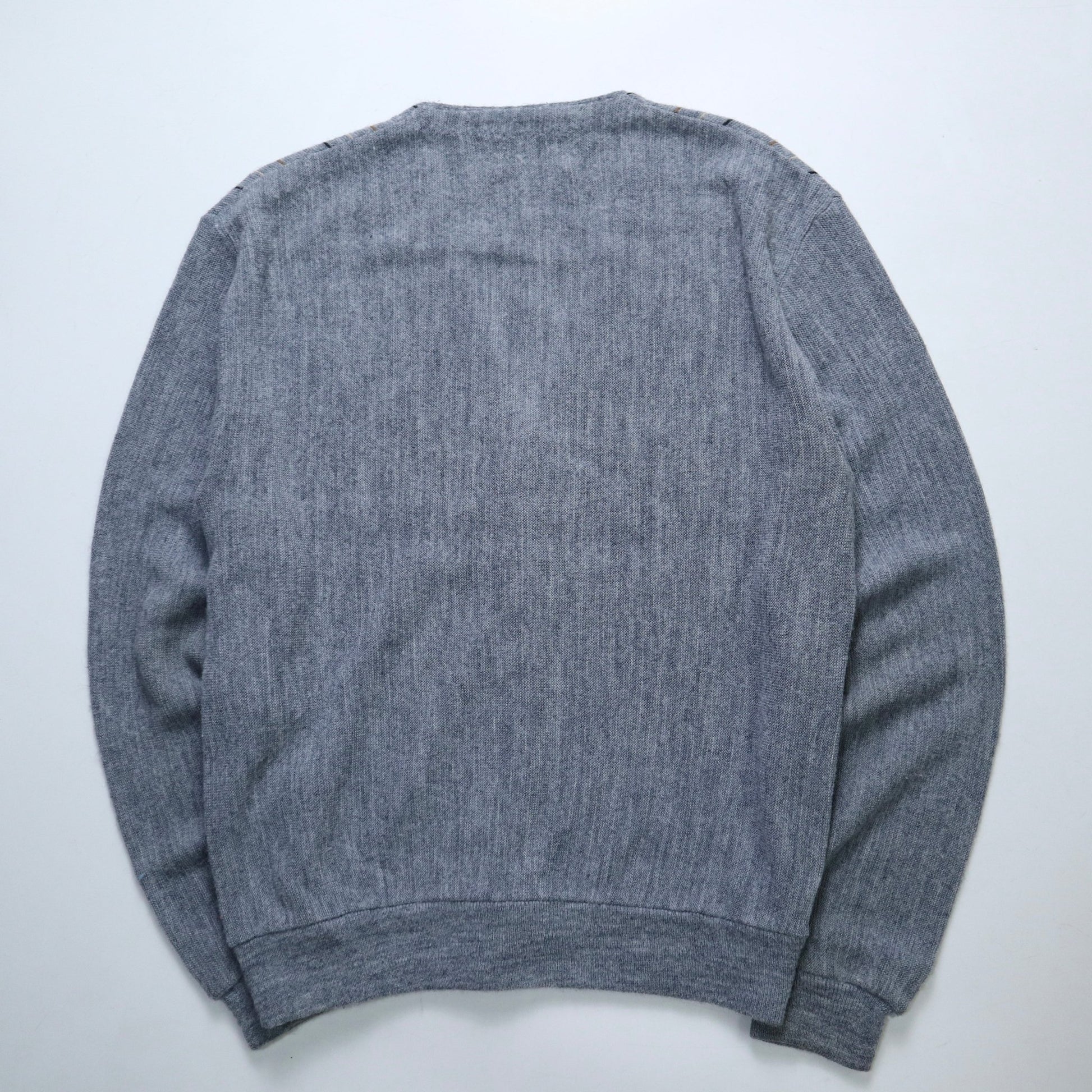 70s Sansabelt Sport 美國製 灰色細條紋開襟針織衫 針織外套 - 富士鳥古著