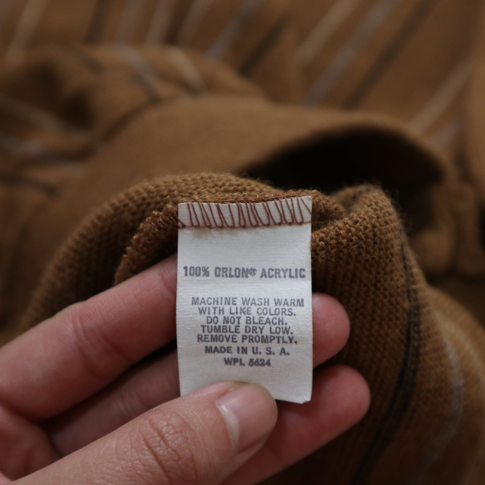 70s Sansabelt Sport 美國製 棕色細條紋開襟針織衫 針織外套 - 富士鳥古著