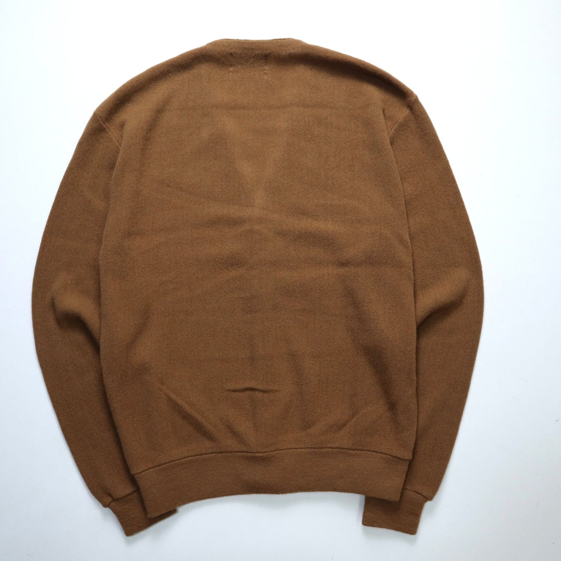 70s Sansabelt Sport 美國製 棕色細條紋開襟針織衫 針織外套 - 富士鳥古著