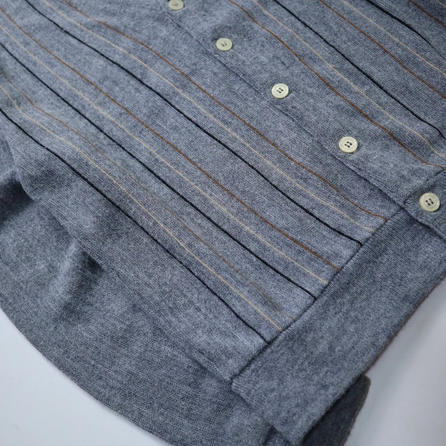 70s Sansabelt Sport 美國製 灰色細條紋開襟針織衫 針織外套 - 富士鳥古著