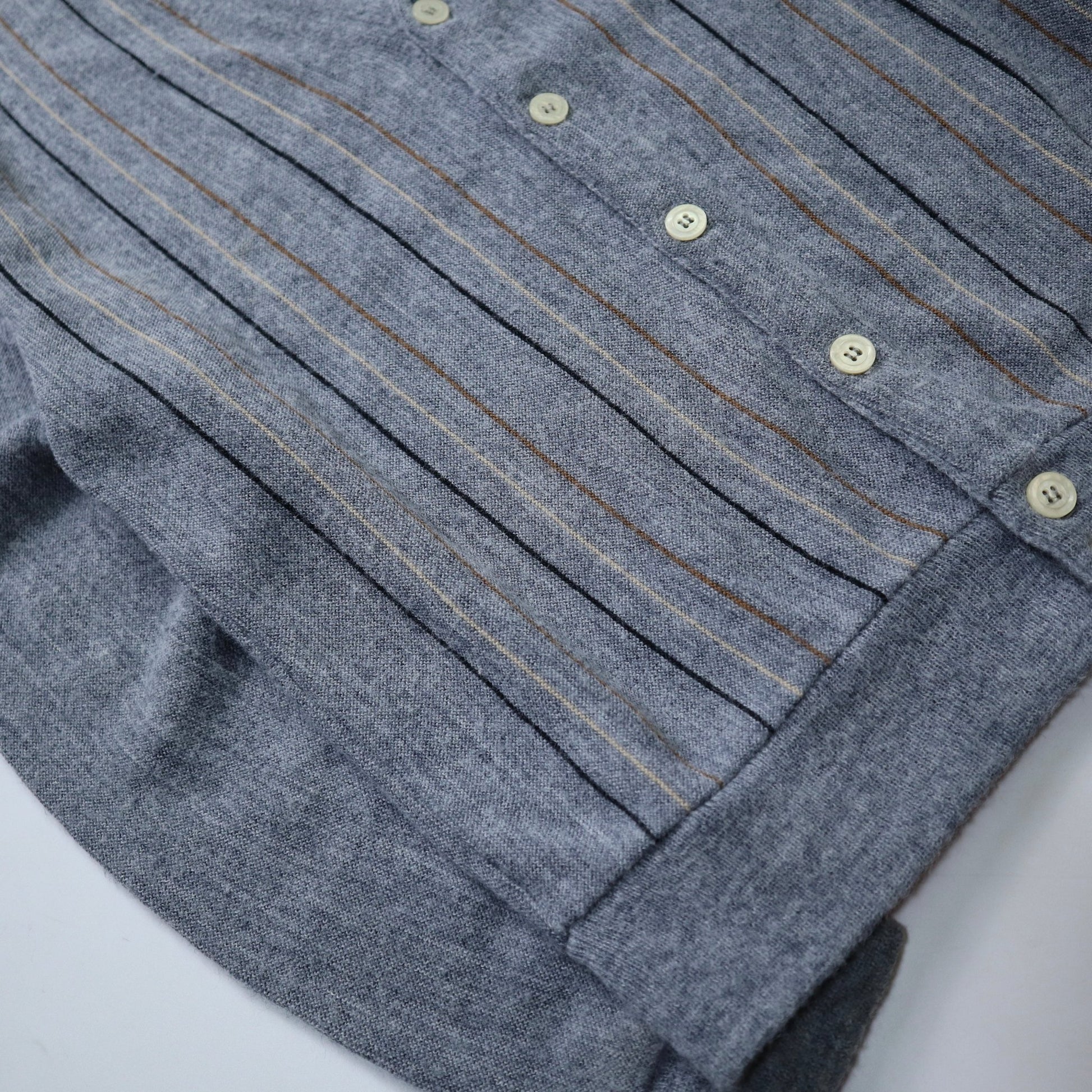 70s Sansabelt Sport 美國製 灰色細條紋開襟針織衫 針織外套 - 富士鳥古著