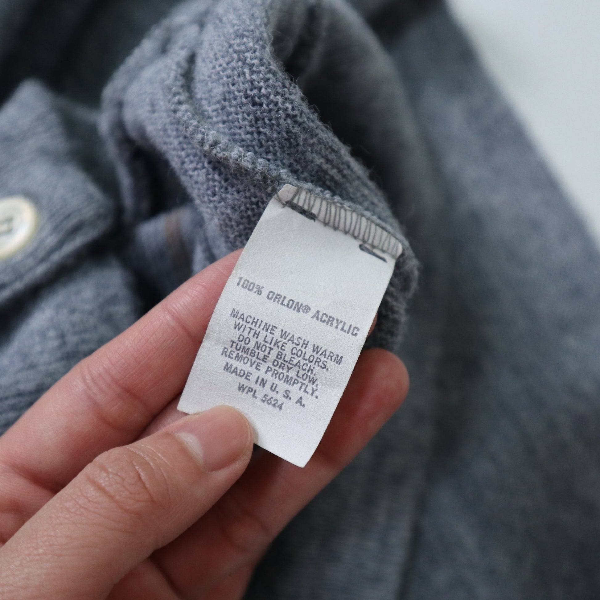 70s Sansabelt Sport 美國製 灰色細條紋開襟針織衫 針織外套 - 富士鳥古著