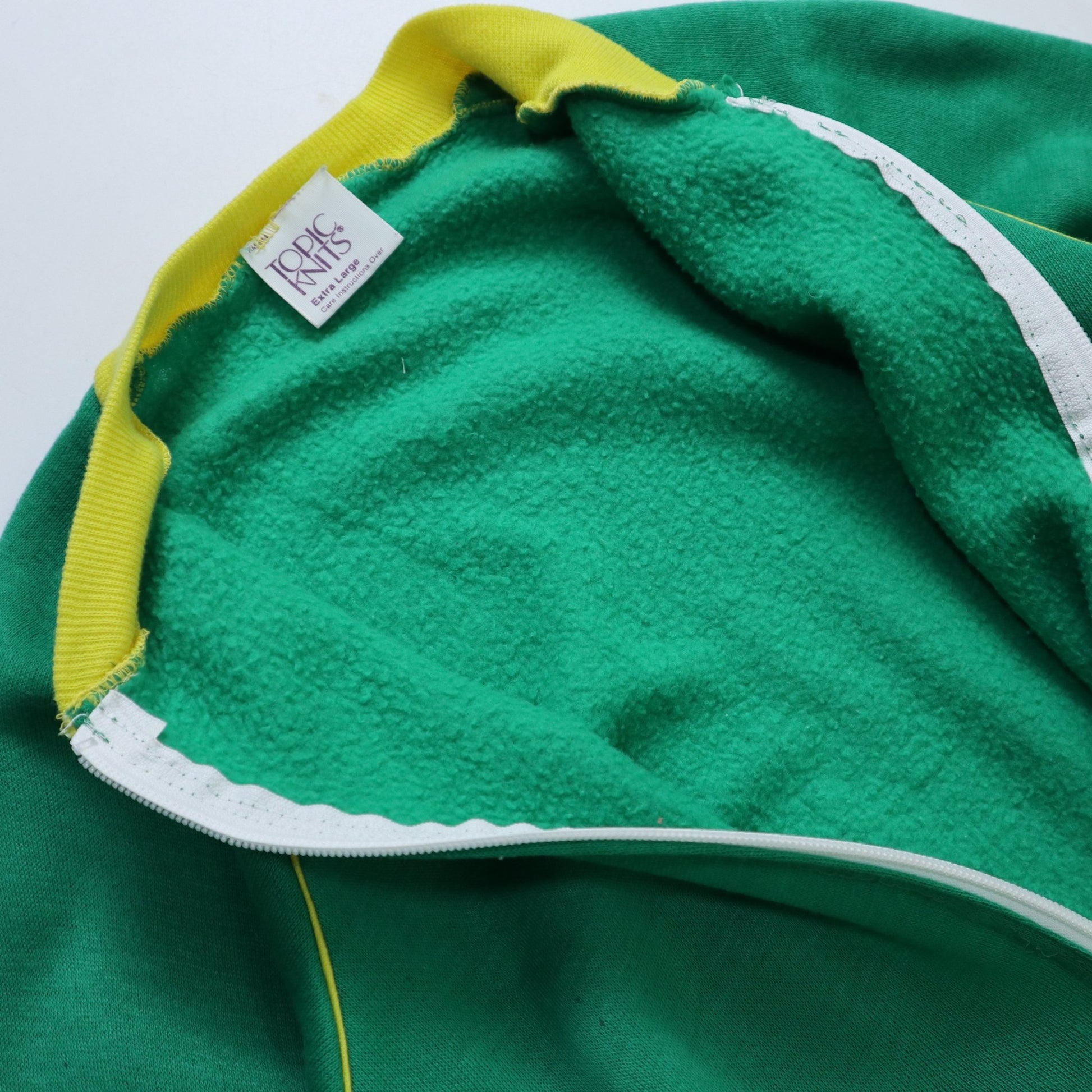 70s Topic Knit 美國製 綠色素面運動外套 - 富士鳥古著