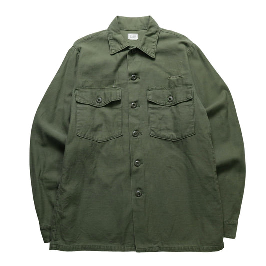 70s US ARMY OG107 Utility Shirt 美軍公發軍襯衫 - 富士鳥古著