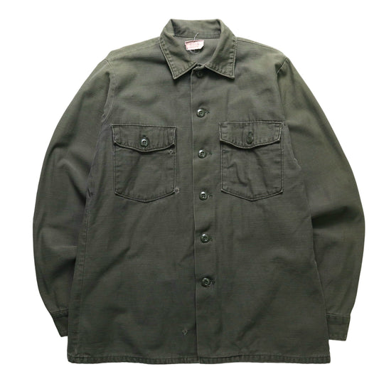 70s US ARMY OG107 Utility Shirt 美軍公發軍襯衫 - 富士鳥古著