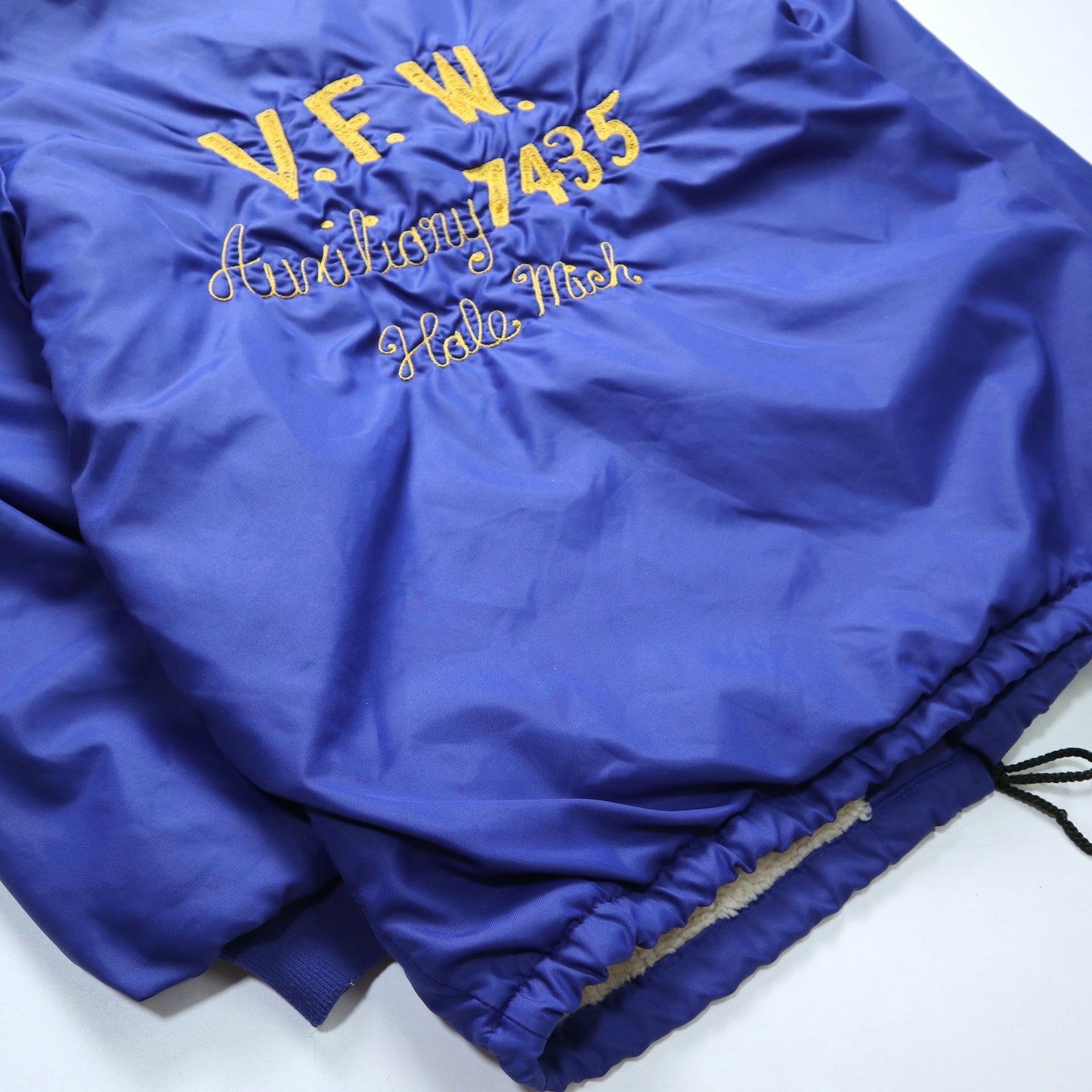 70s V.F.W. 美國女子協會防風刷毛外套 鎖鏈繡 - 富士鳥古著