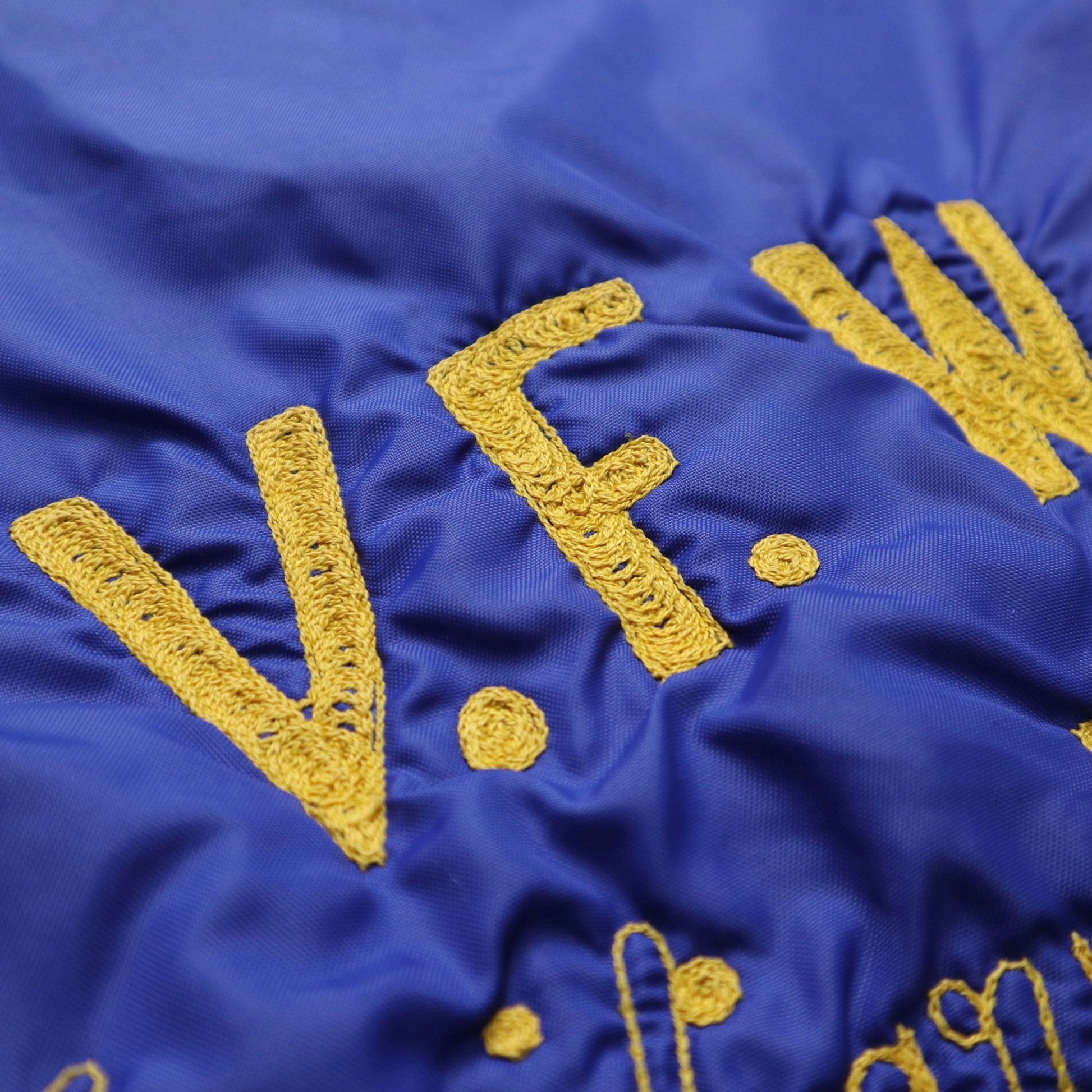 70s V.F.W. 美國女子協會防風刷毛外套 鎖鏈繡 - 富士鳥古著