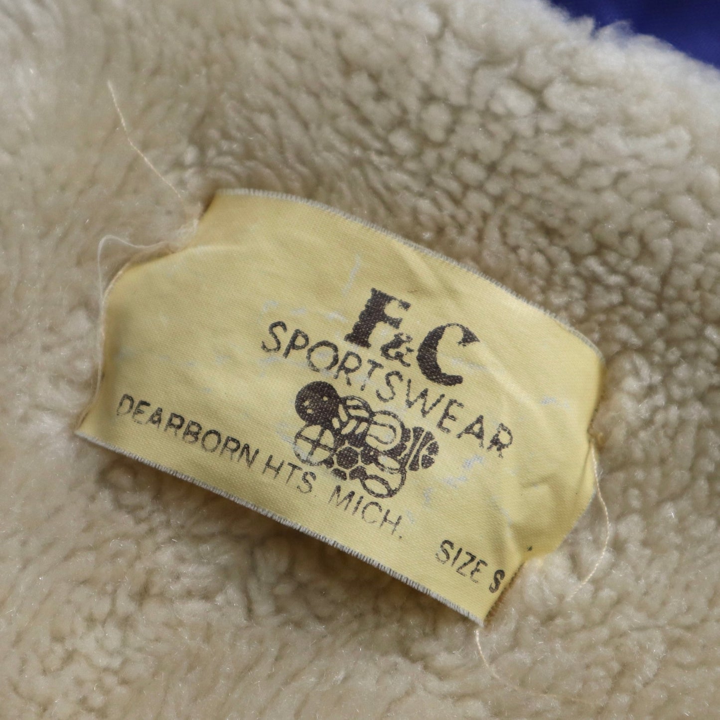 70s V.F.W. 美國女子協會防風刷毛外套 鎖鏈繡 - 富士鳥古著