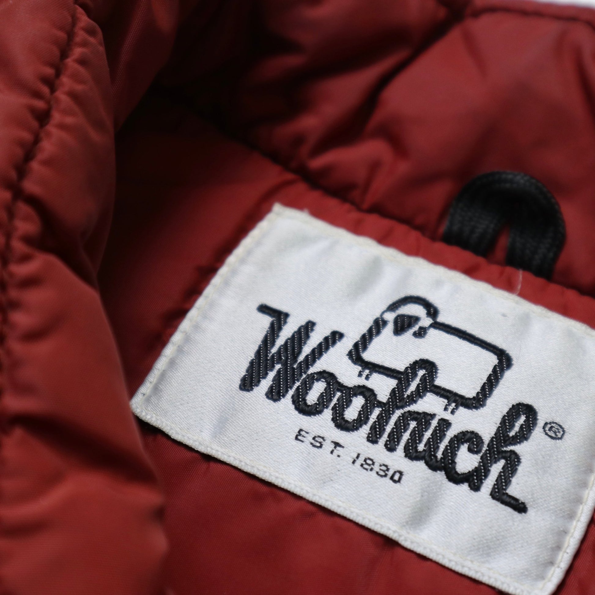 70s Woolrich 磚紅色麂皮拼接羽絨背心 - 富士鳥古著