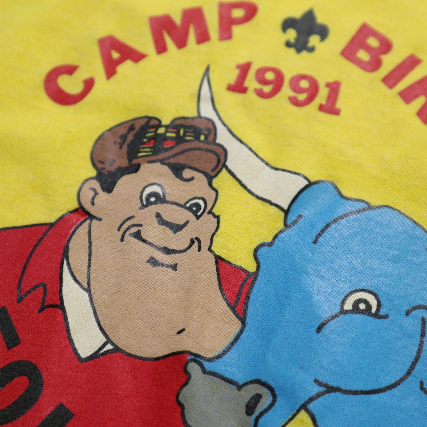 1991 美國製 Camp Birch 黃色膠印tee