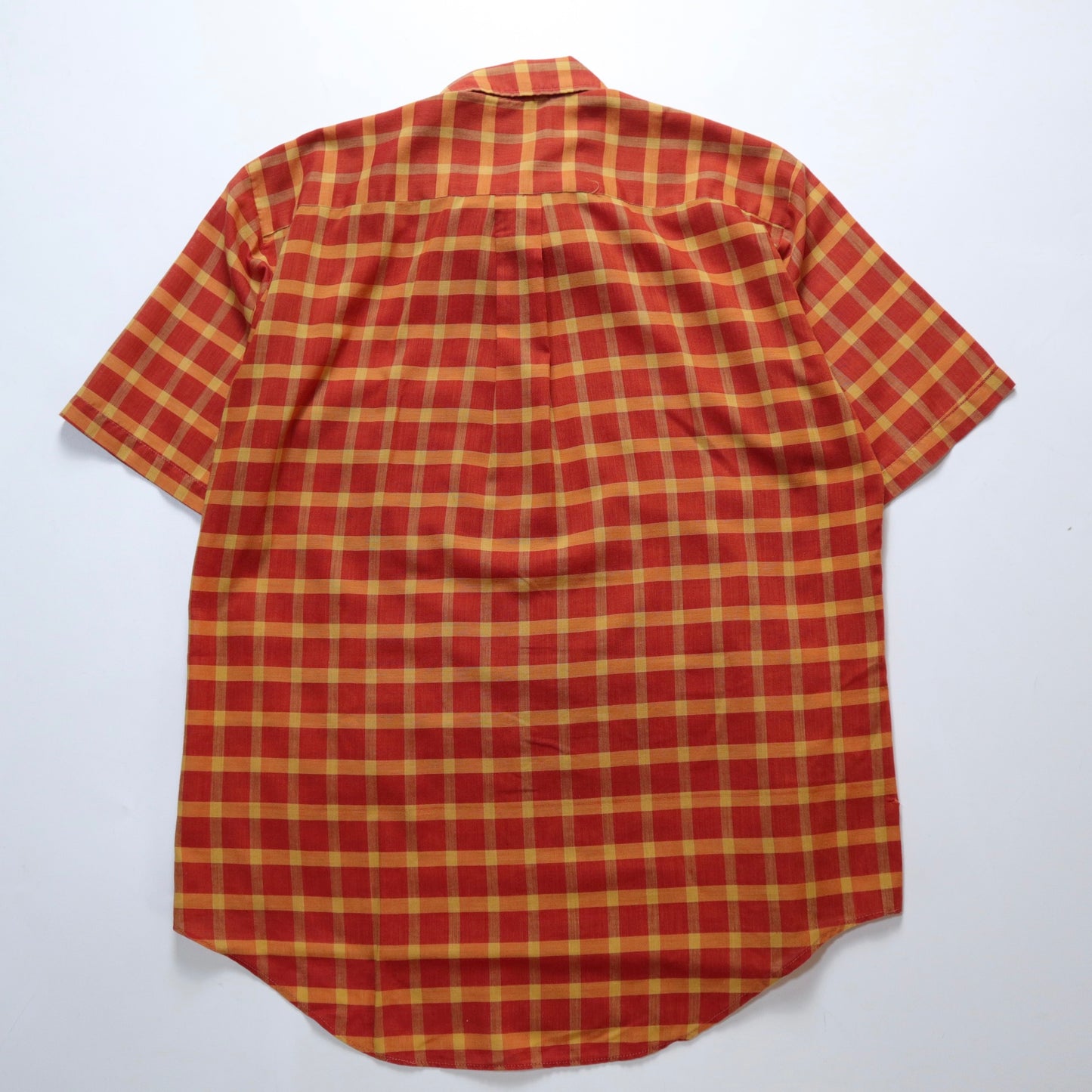 1960s Forsyth orange plaid arrow collar shirt