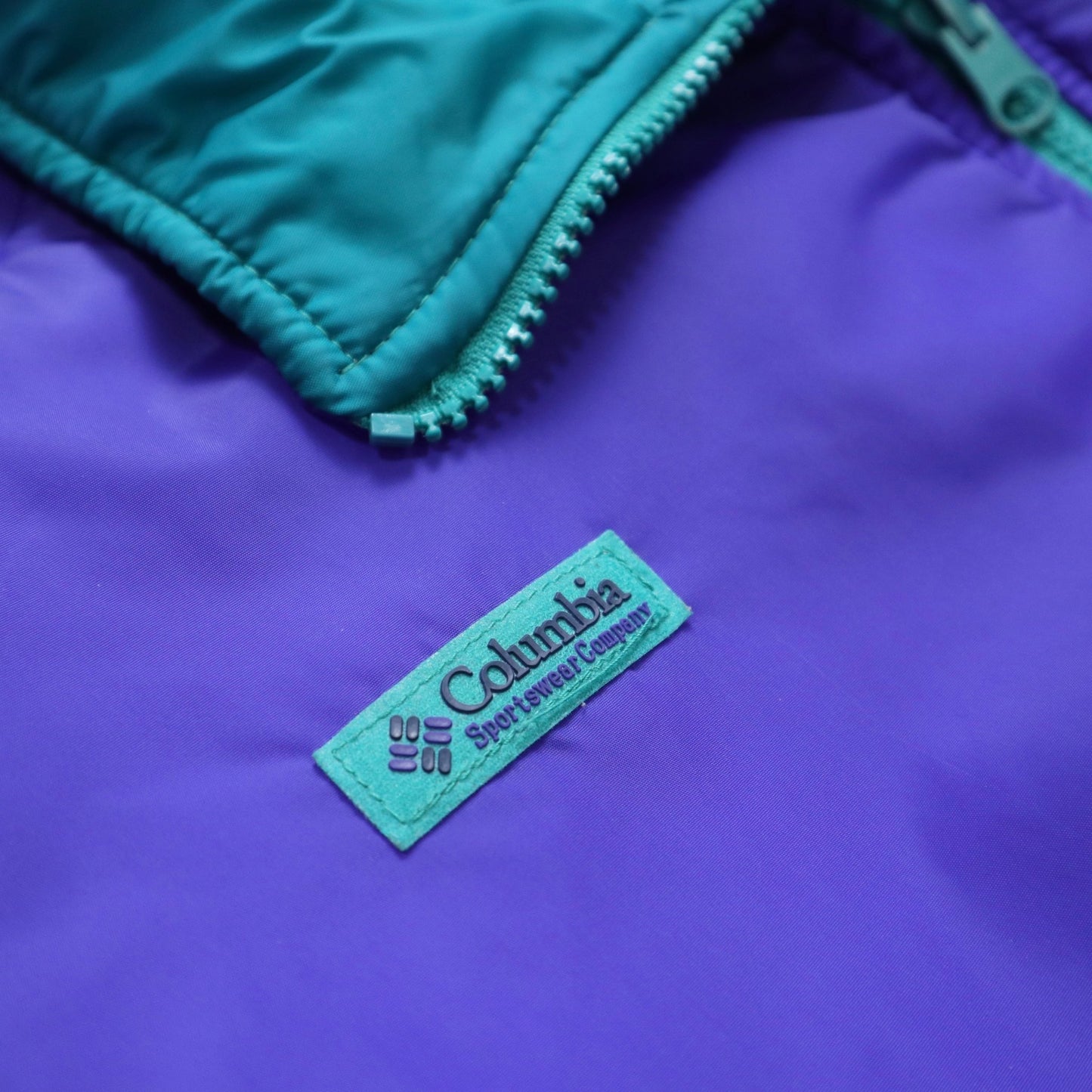 80 - 90s Columbia 雙面穿/紫綠拼色防風保暖外套 - 富士鳥古著
