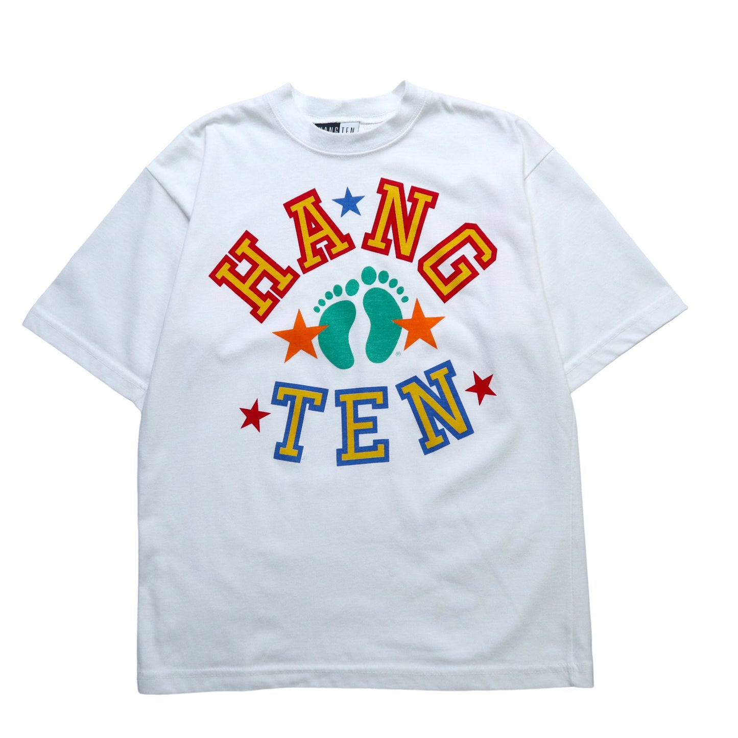 80 - 90s Hang Ten 美國製 純白色短tee - 富士鳥古著